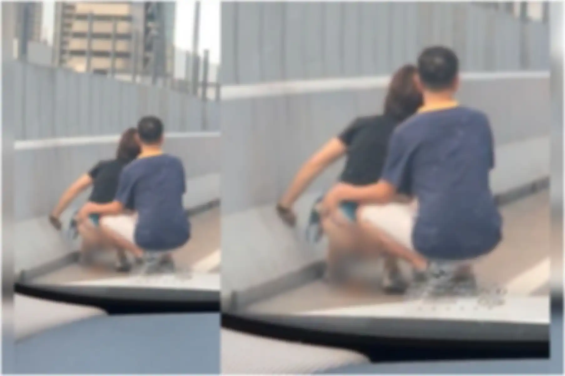 Kebelet BAB saat terjebak macet, seorang wanita nekat buang hajat di pinggir jalan tol sampai direkam para pengendara