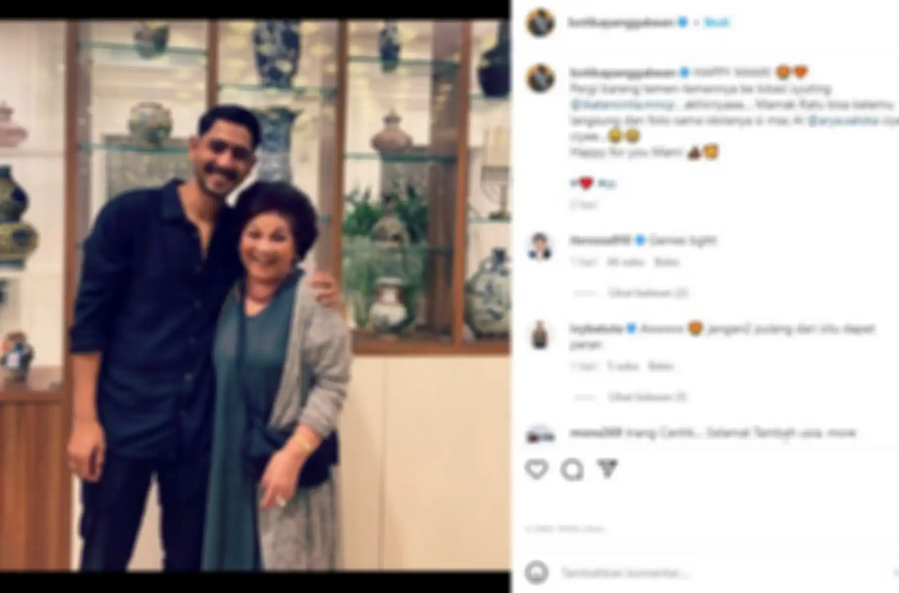 Penyanyi Tika Panggabean mempertemukan sang mama dengan aktor Arya Saloka yang menjadi idolanya.