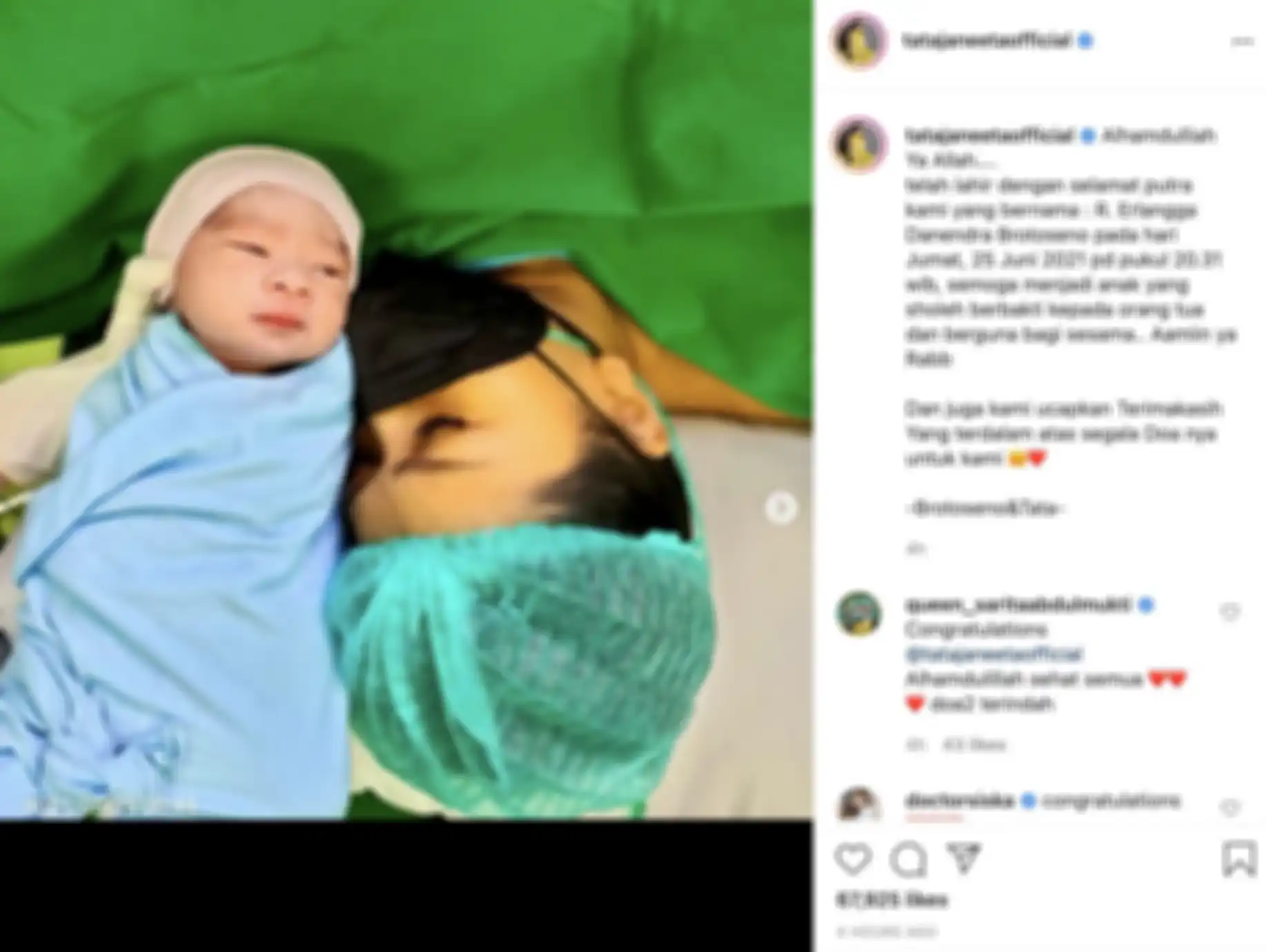 Potret anak pertama Tata Janeeta