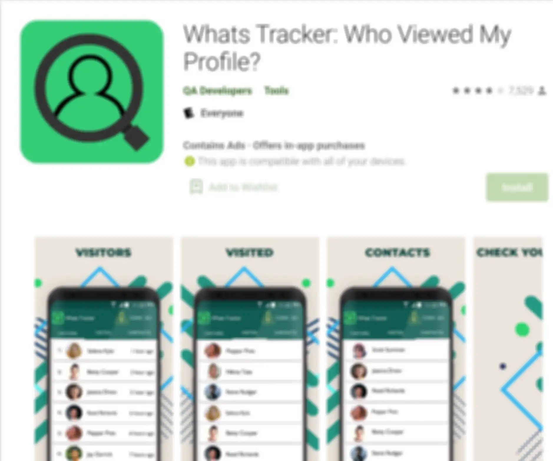 Tampilan aplikasi Whats Tracker