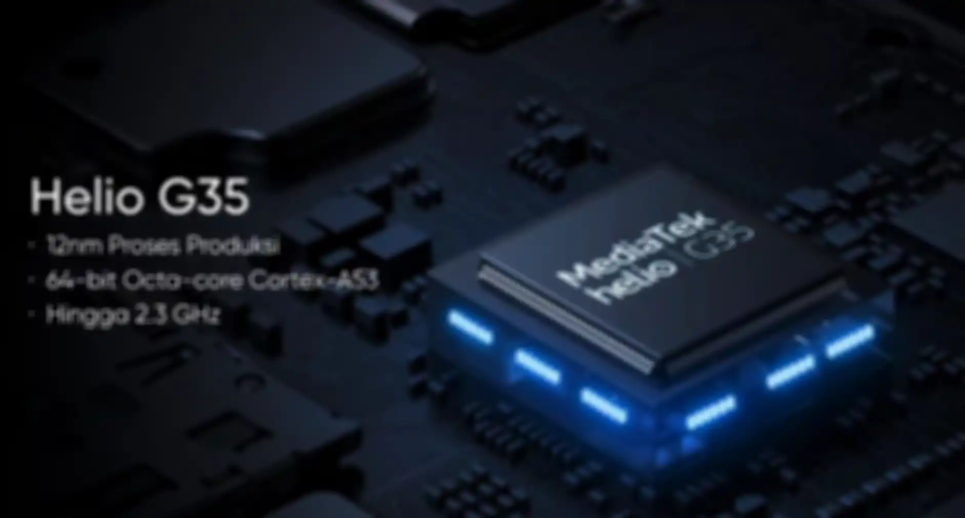 Ilustrasi chipset MediaTek Helio G35 di realme C15.