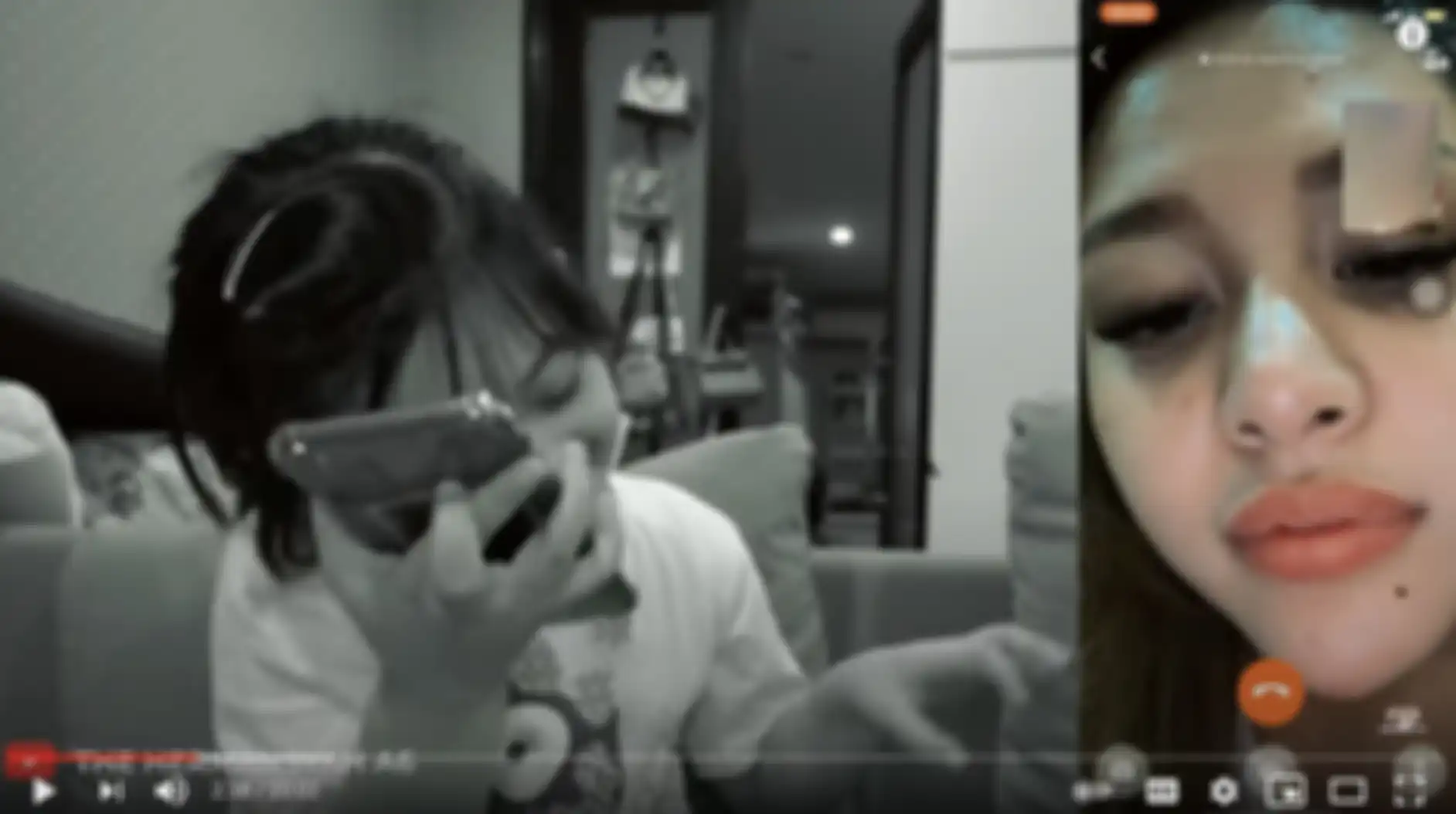 Arsyi saat video call dengan Aurel Hermansyah