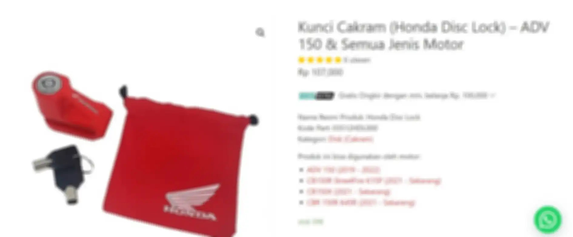 Kunci cakram bisa untuk mengamankan motor saat Salat Tarawih atau kegiatan lain.