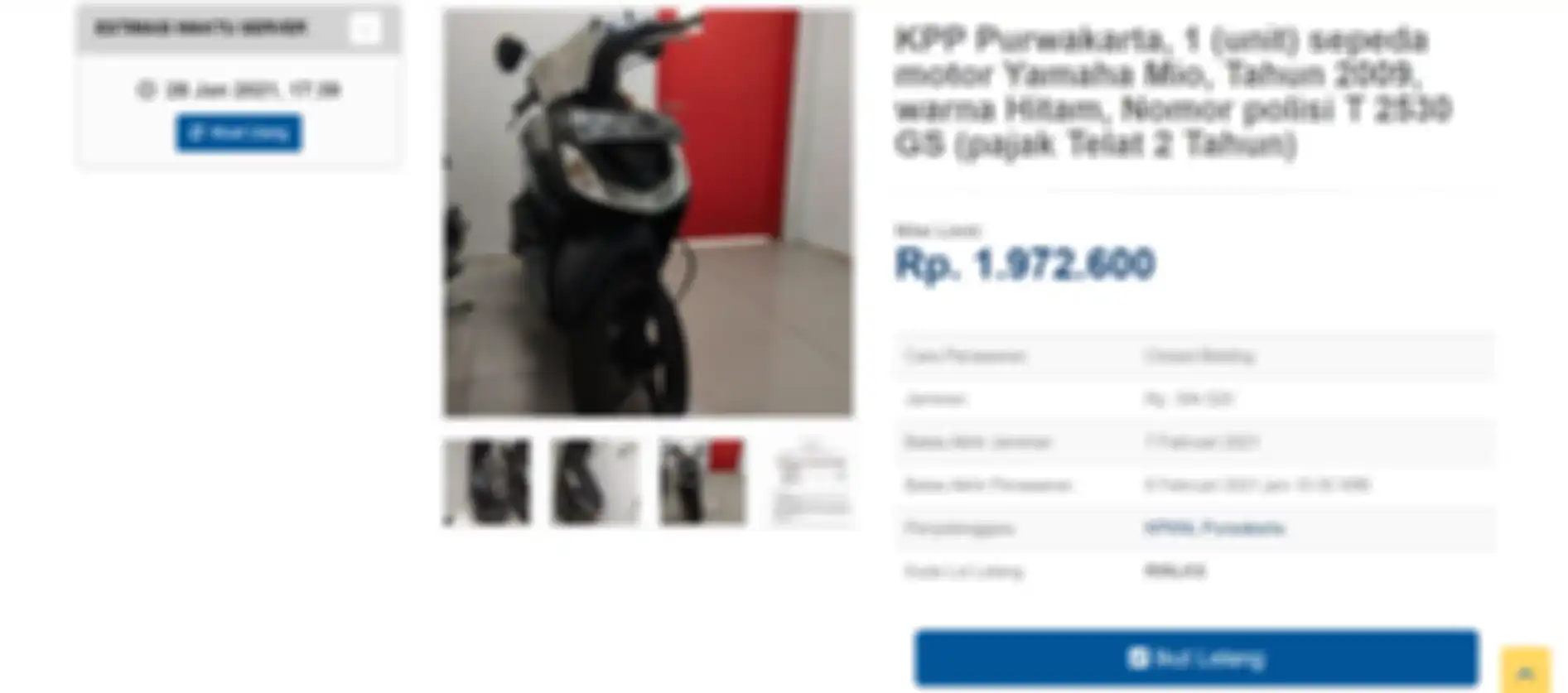 Lelang motor Yamaha Mio Rp 1 jutaan, buruan sikat bro.
