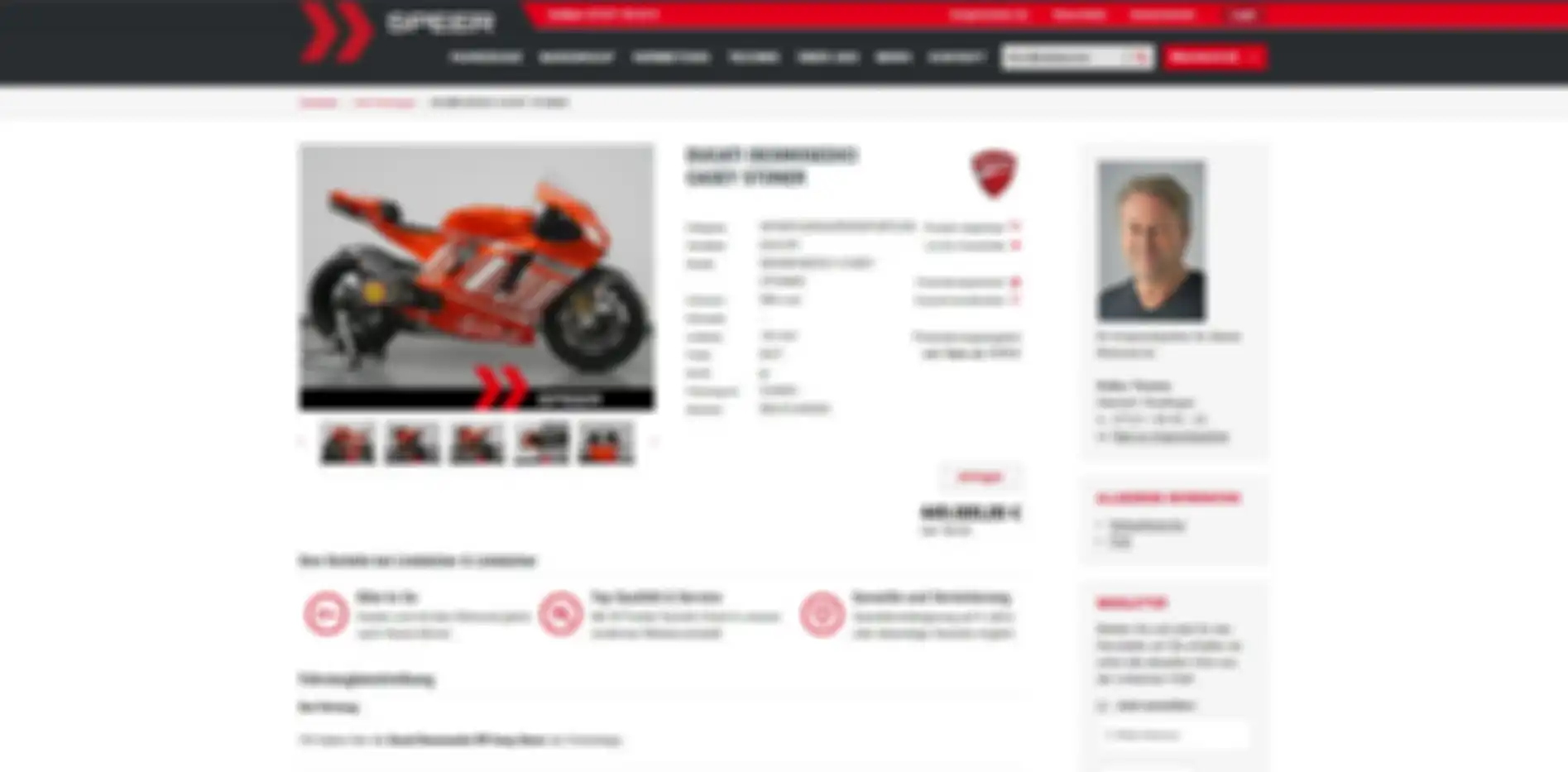 Situs yang menjual motor Ducati Desmosedici GP8 2008 milik Casey Stoner