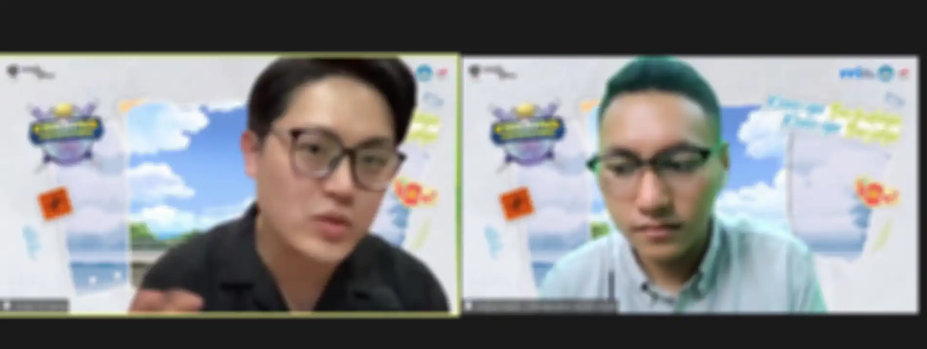 Aldo Sinatra selaku pemberi materi bagaimana menjadi content creator - dan Adjie Maulana dari Anantarupa Studios sebagai moderator
