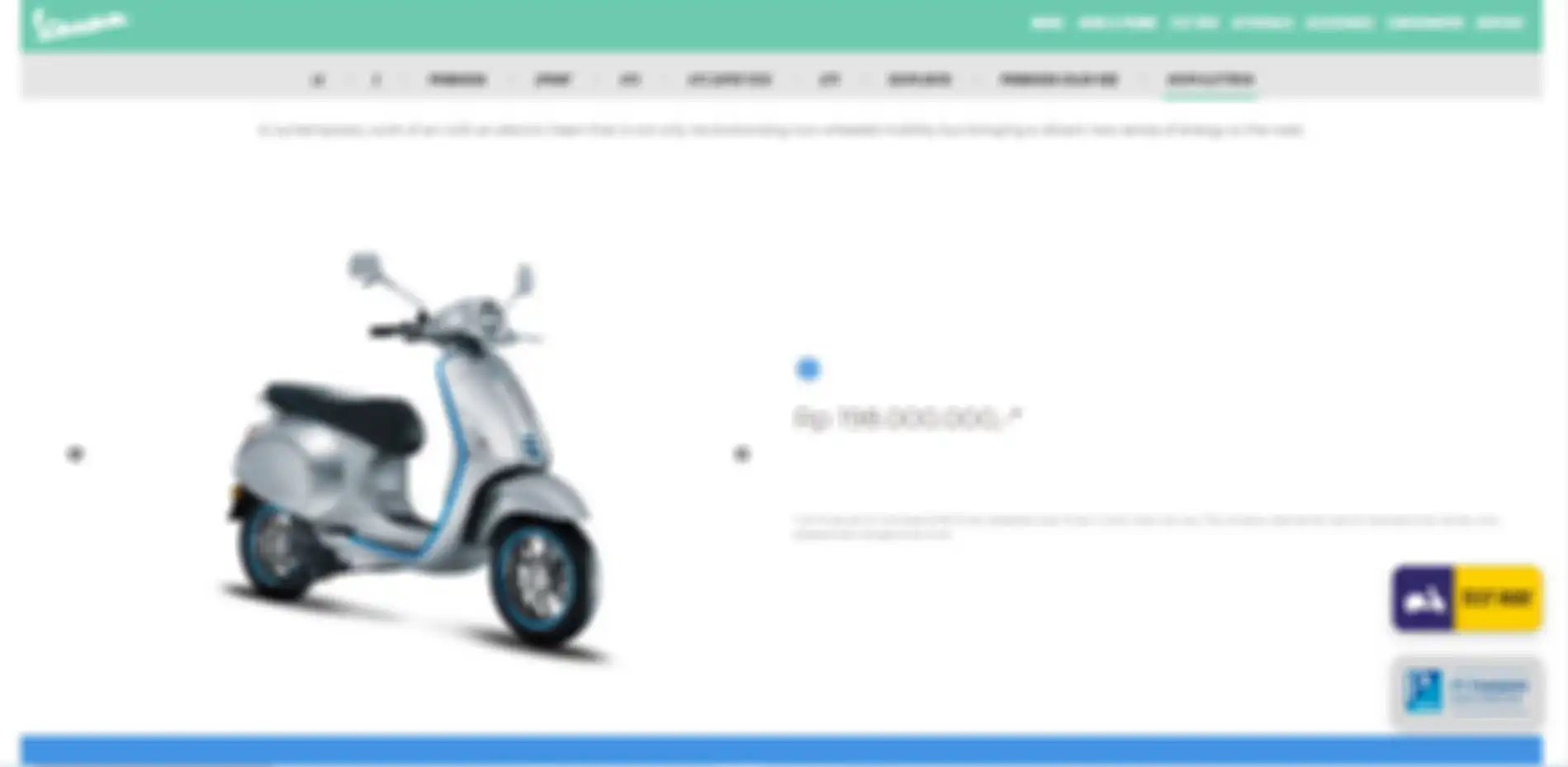 Harga motor listrik Vespa Elettrica Rp 198 juta OTR Jadetabek.