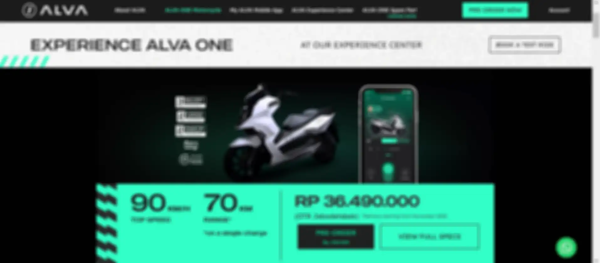 Harga motor listrik Alva One jadi Rp 36.490.000, ada kenaikan Rp 1 jutaan.