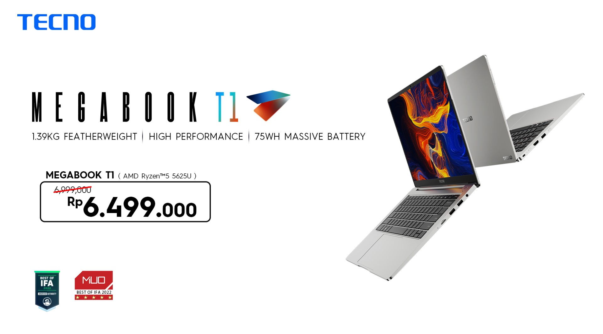 Harga Tecno Megabook T1 AMD