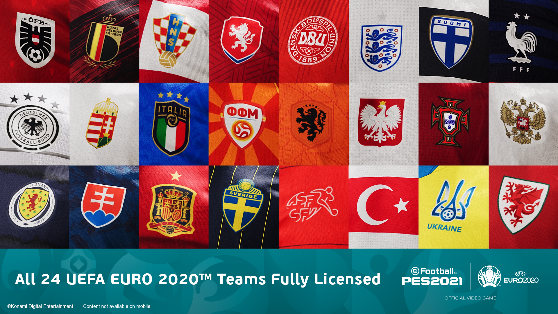 Lisensi 24 tim EURO di eFootball PES 2021