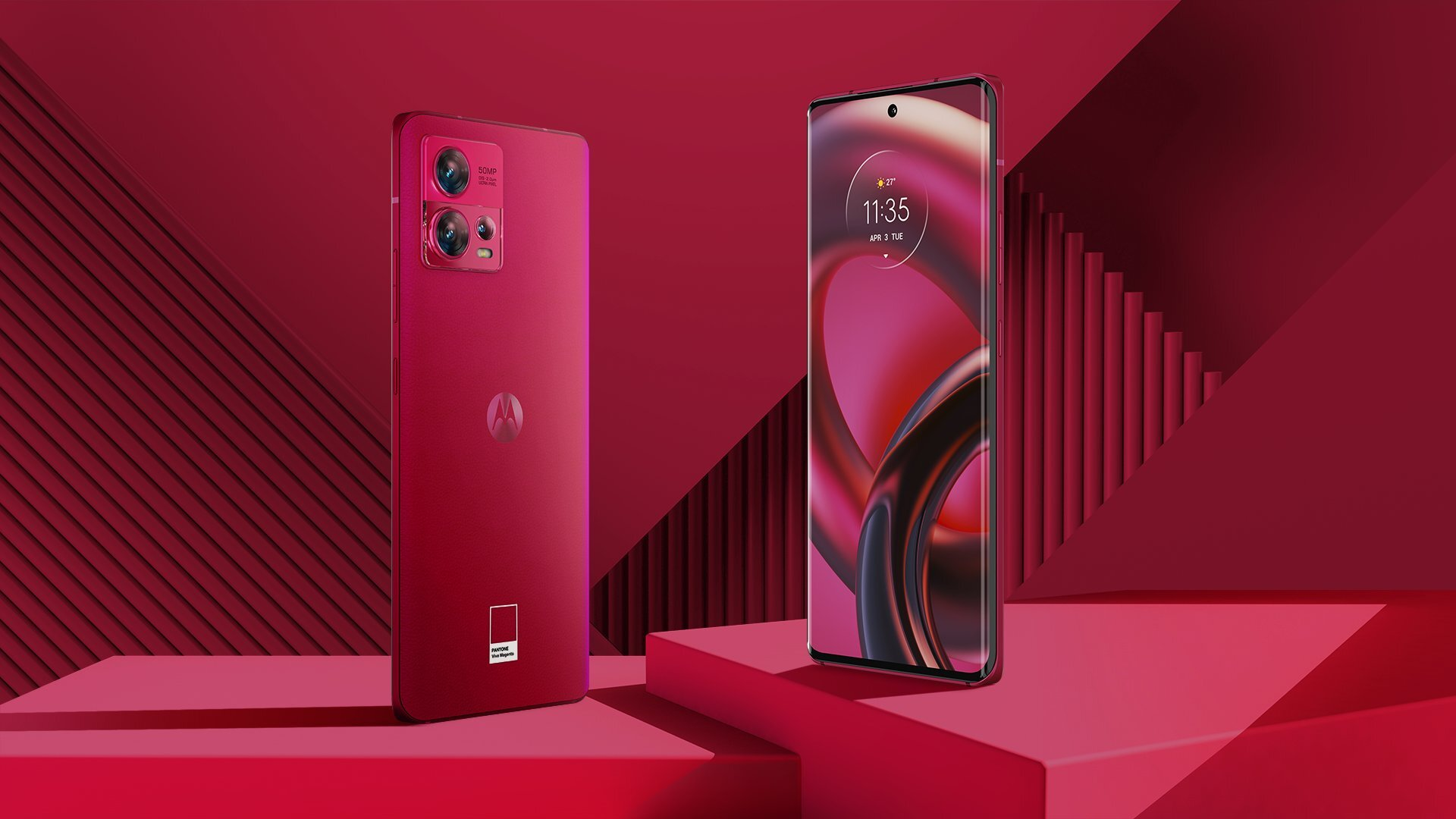 Tampilan depan dan belakang Motorola Moto S30 Pro Pantone Edition