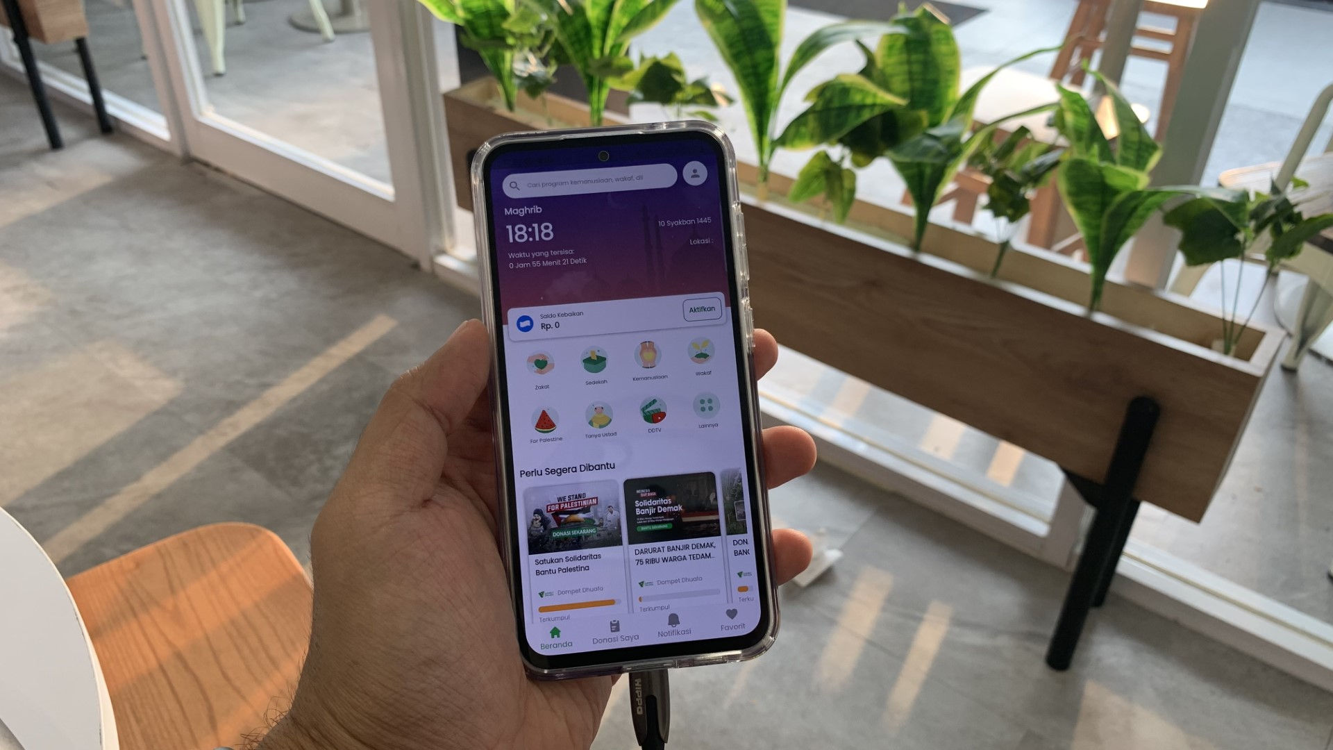 Tampilan Aplikasi Dompet Dhuafa