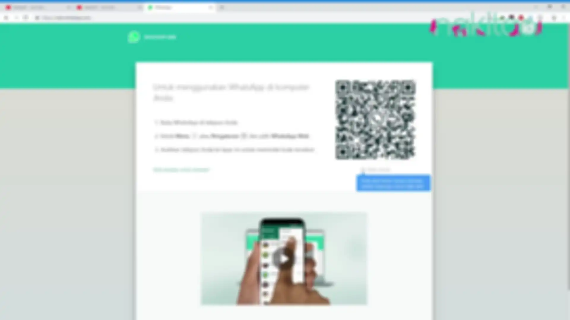 Tampilan awal WhatsApp Web