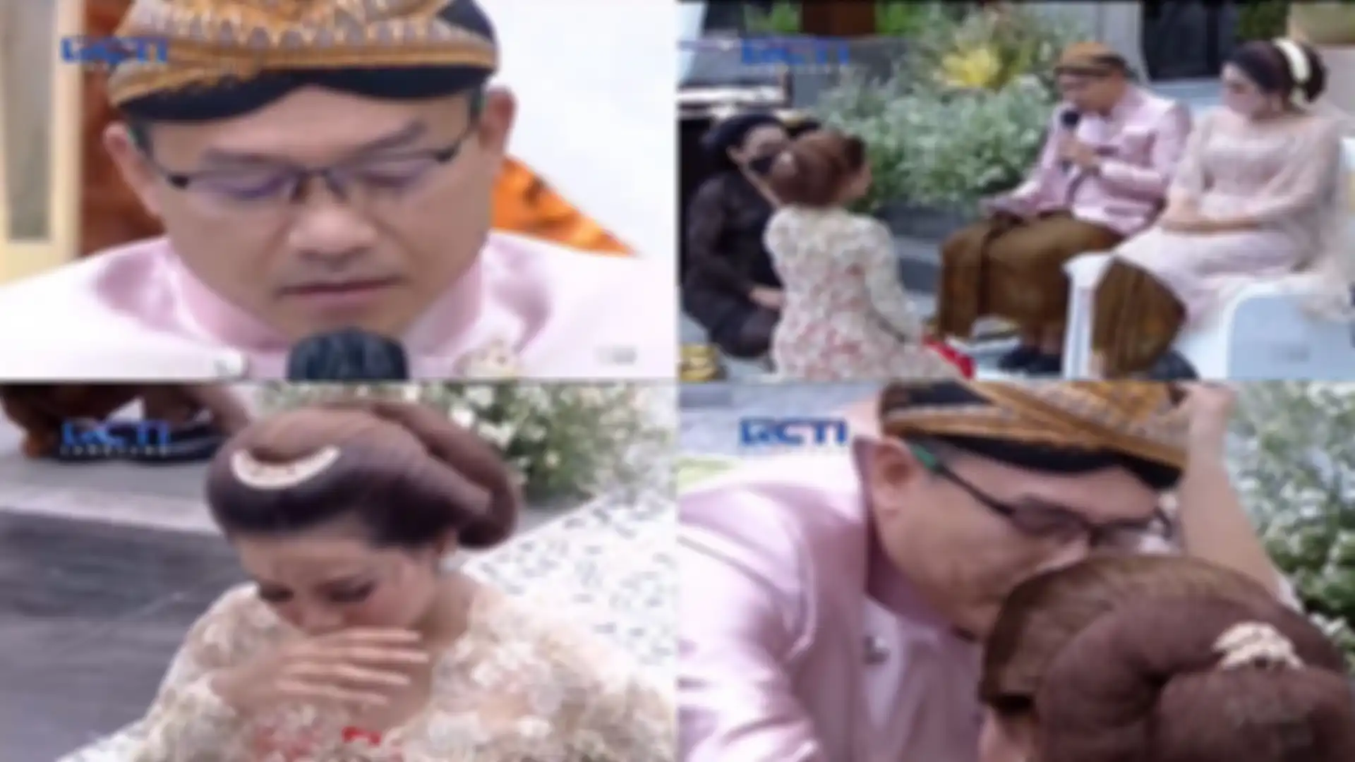 Kolase Tangkap Layar Video Anang Hermansyah Beri Wejangan Kepada Aurel Hermansyah di Acara Siraman Sang Putri.