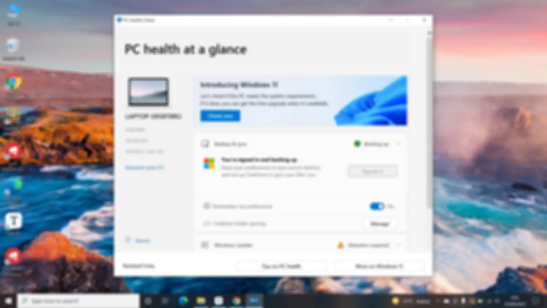 Tampilan aplikasi PC Health Check