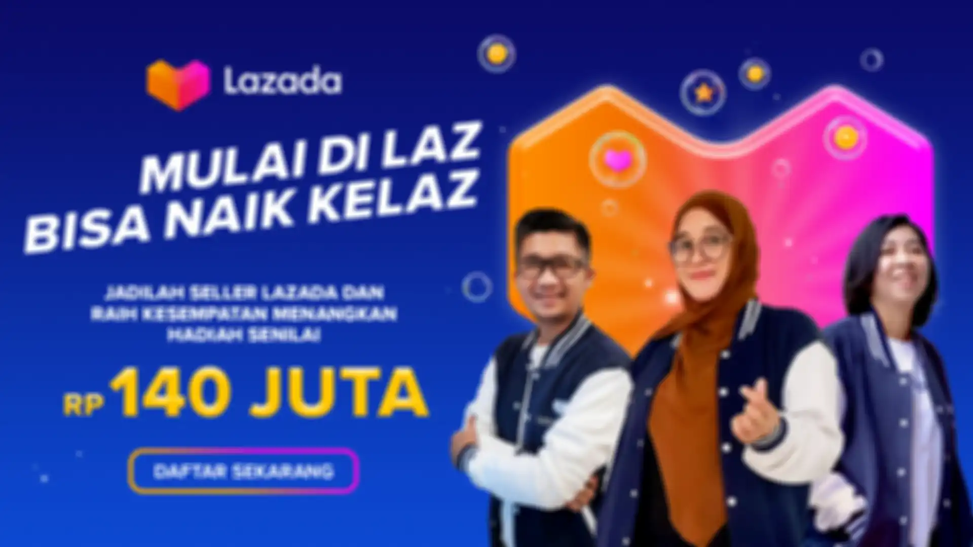 Lazada memiliki kampanye mulai di Laz bisa naik keLaz dengan hadiah menarik.