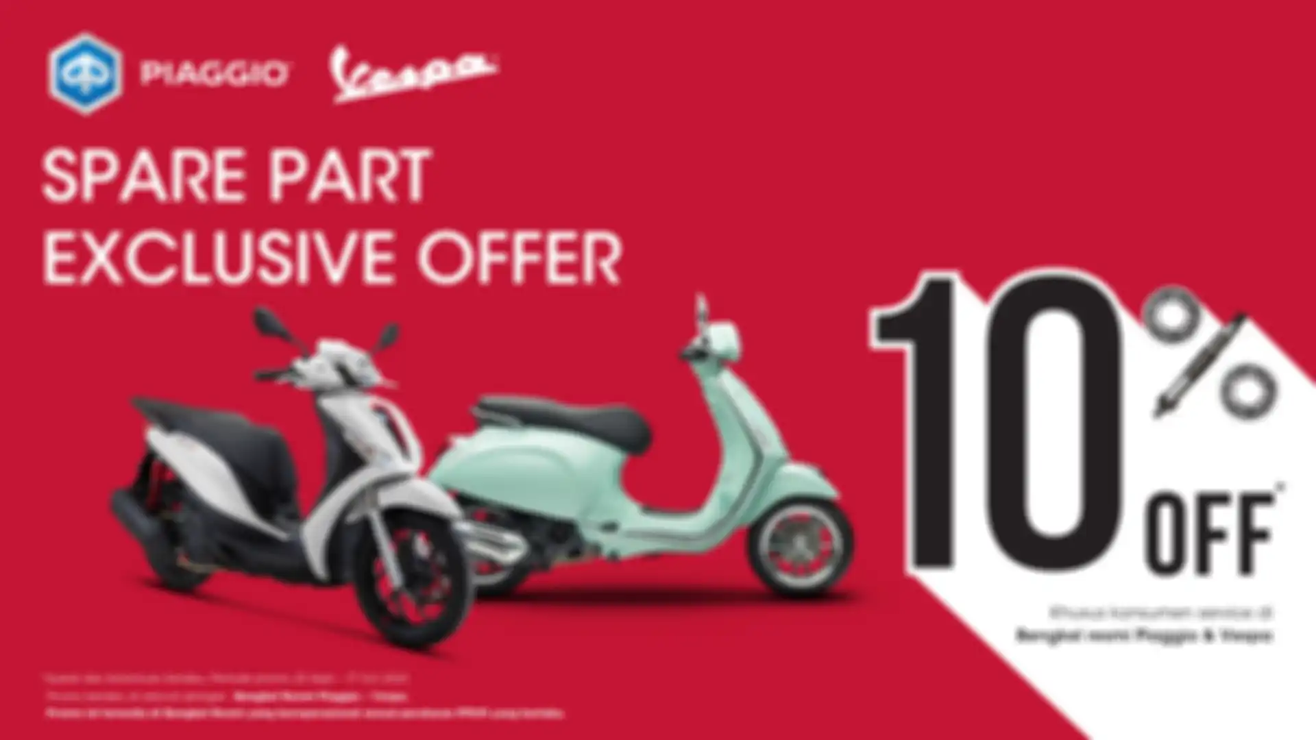 Piggia dan Vespa kasih diskon 10 persen