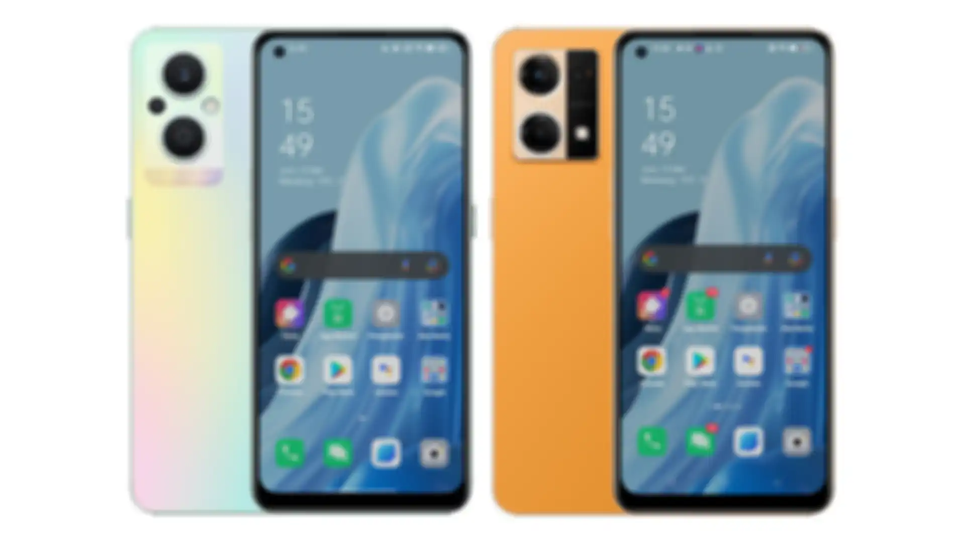 Tampilan Depan ColorOS 12 di OPPO Reno7 Z 5G (kiri) dan Reno7 4G (kanan)