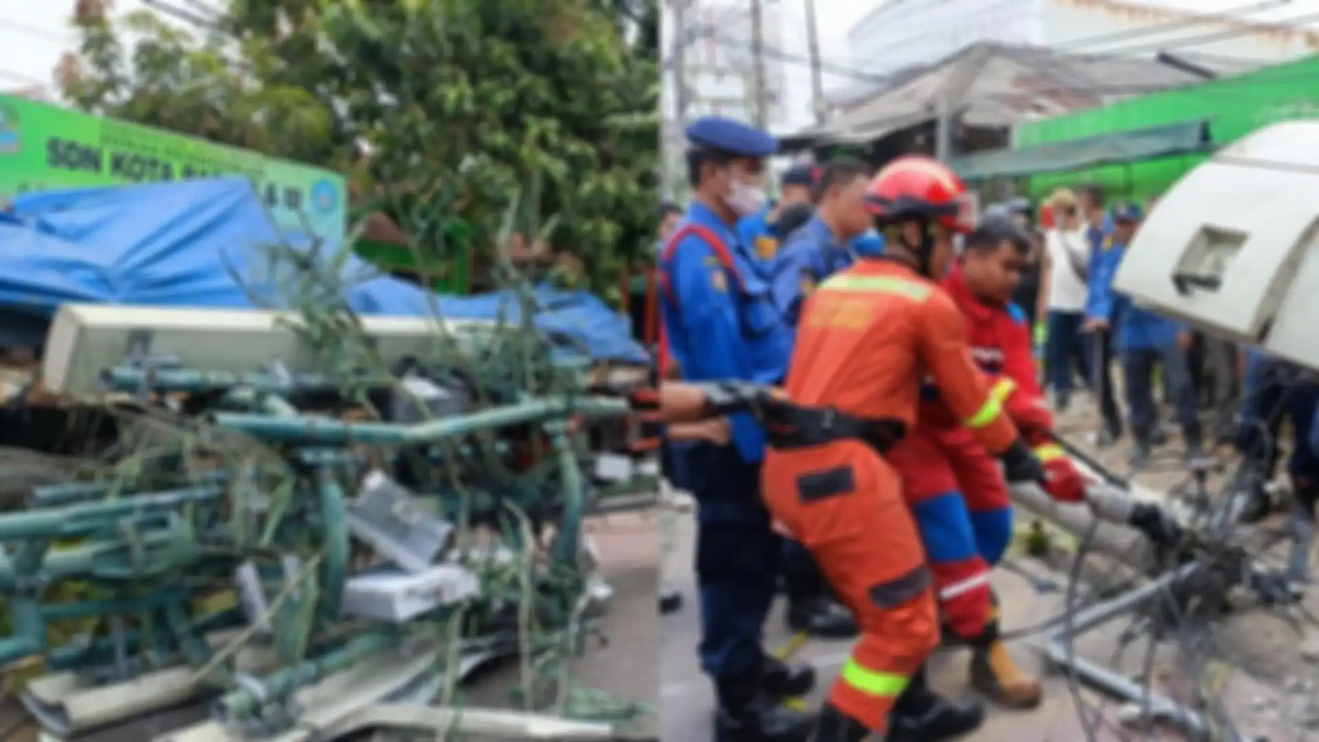 Kecelakaan maut truk kontainer di Jalan Sultan Agung KM 28,5 Kelurahan Kota Baru, Bekasi Barat, Kota Bekasi, Rabu (31/8/2022).