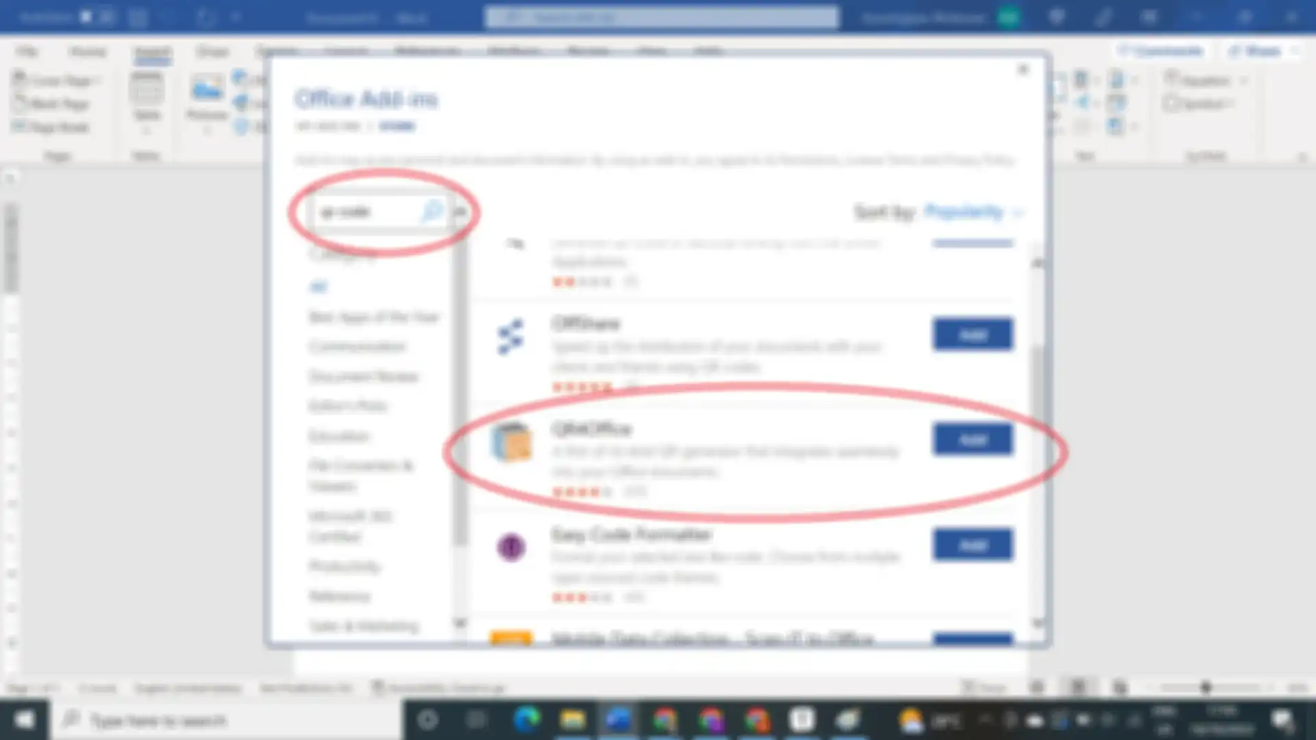 Cara membuat kode QR melalui Microsoft word