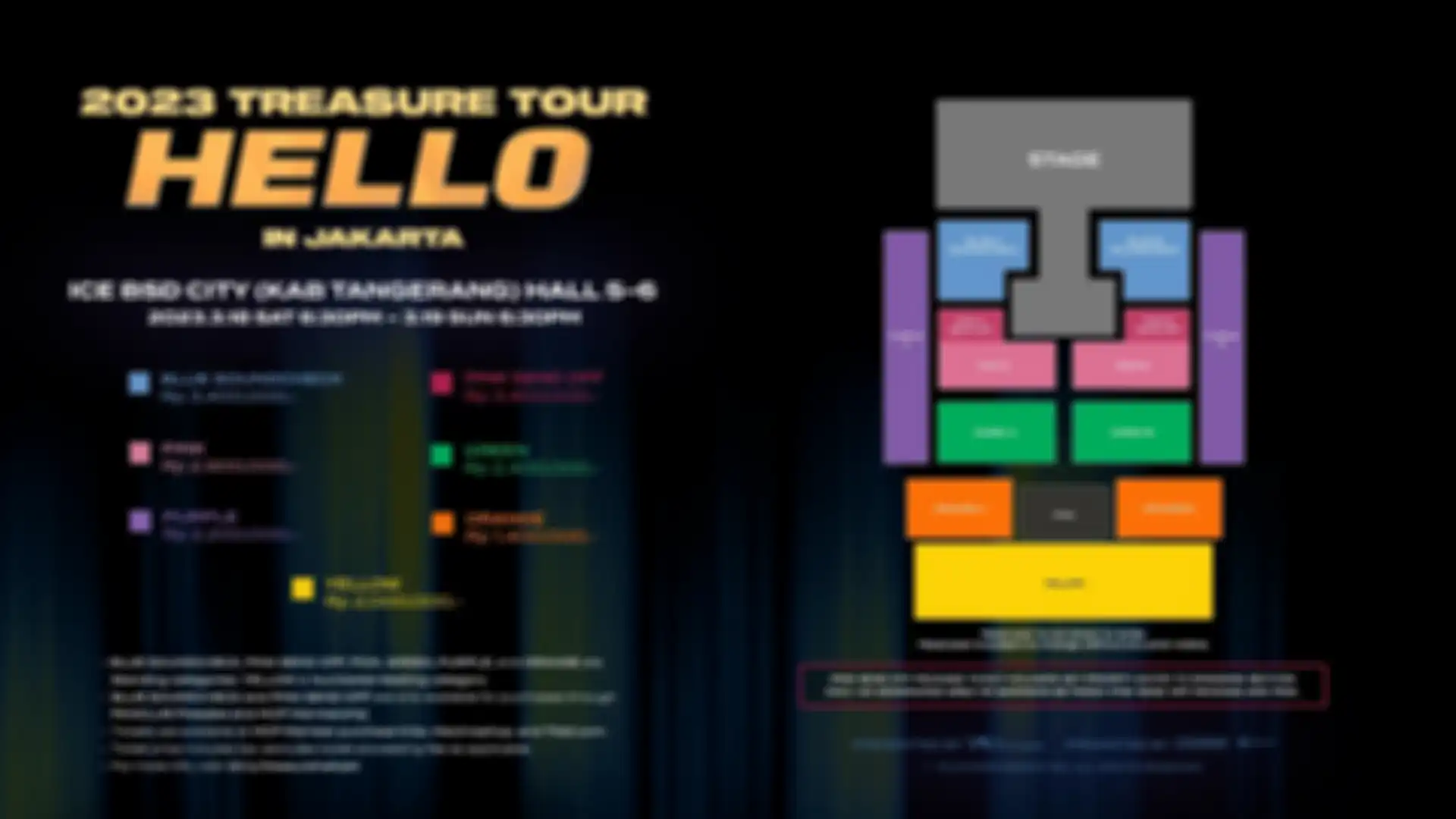 Seatplan konser Treasure di Indonesia 2023