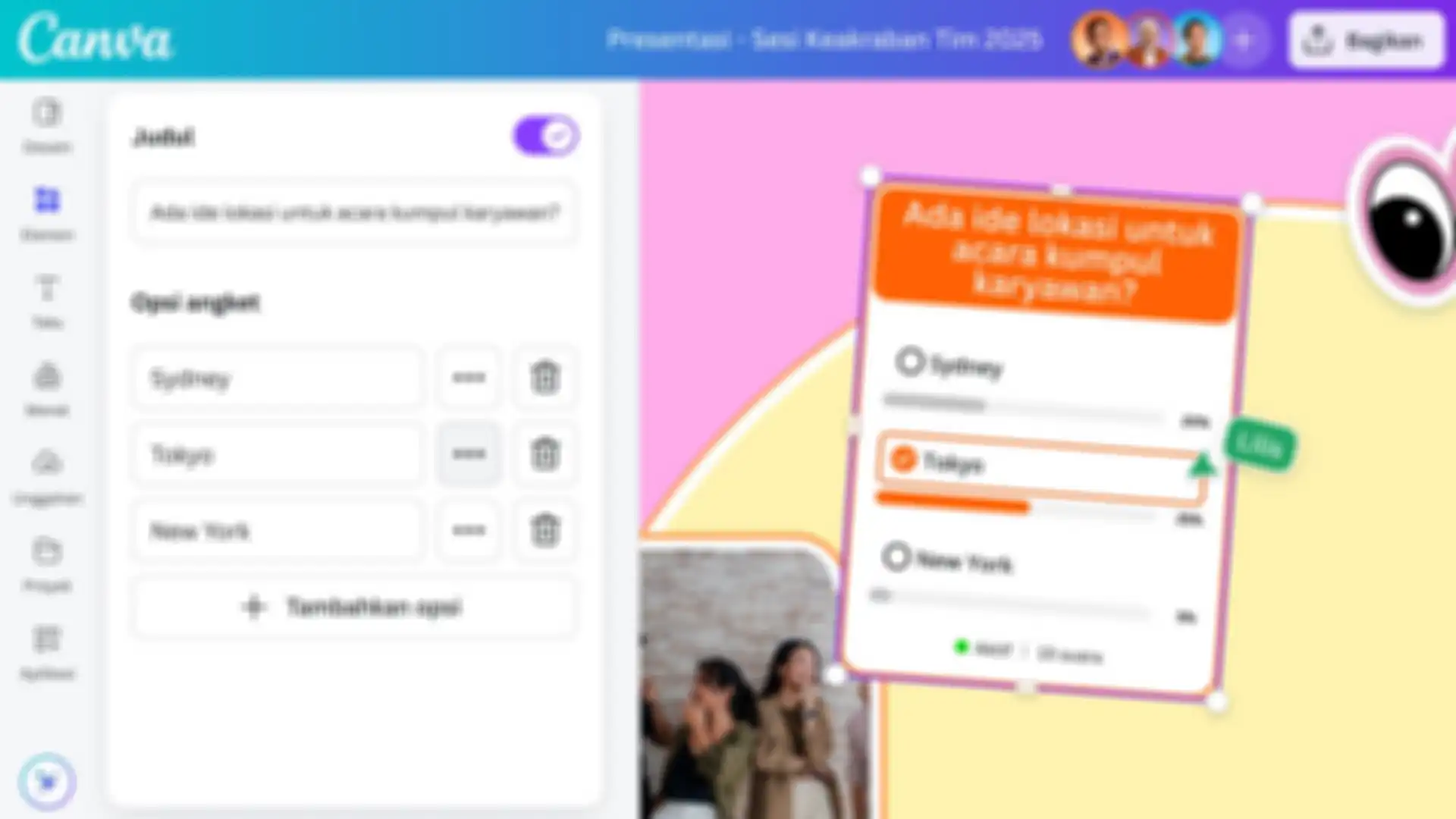 Fitur pembuat angket di canva