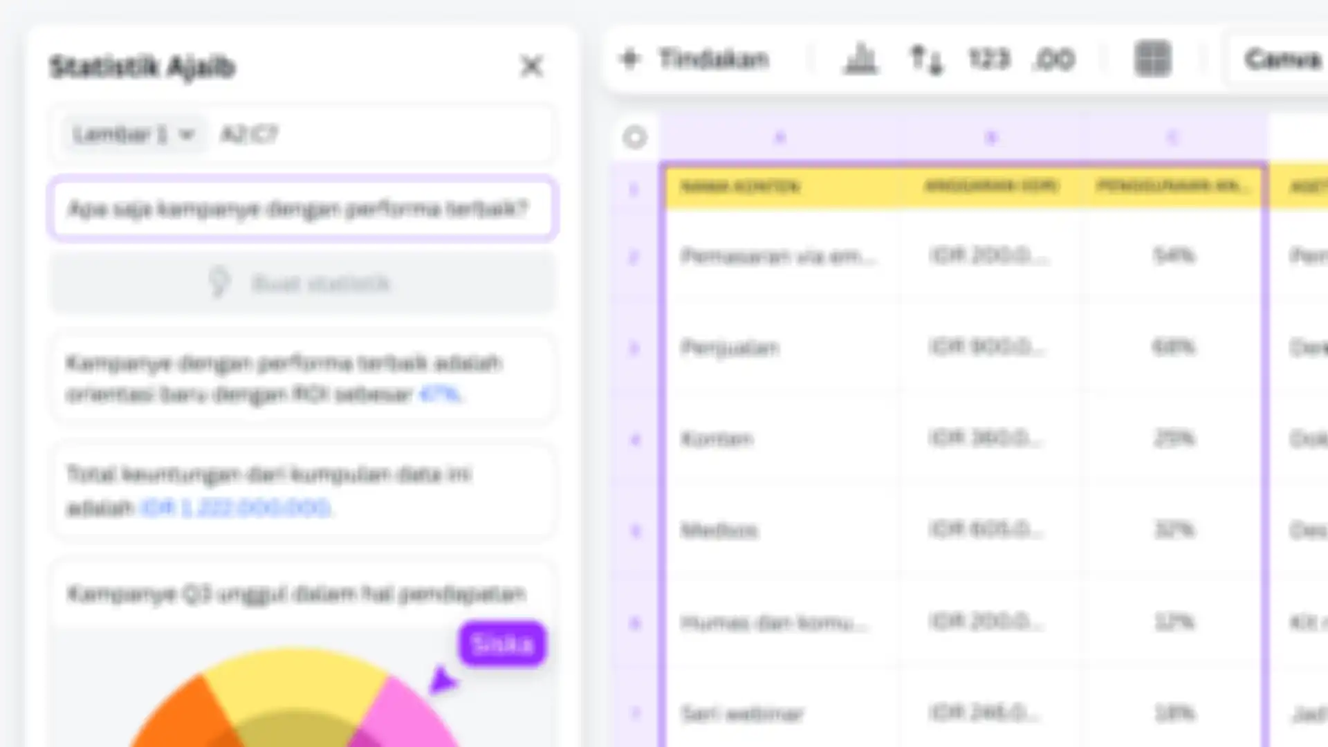 Canva kini menghadirkan visual yang menarik untuk di spreadsheet kita