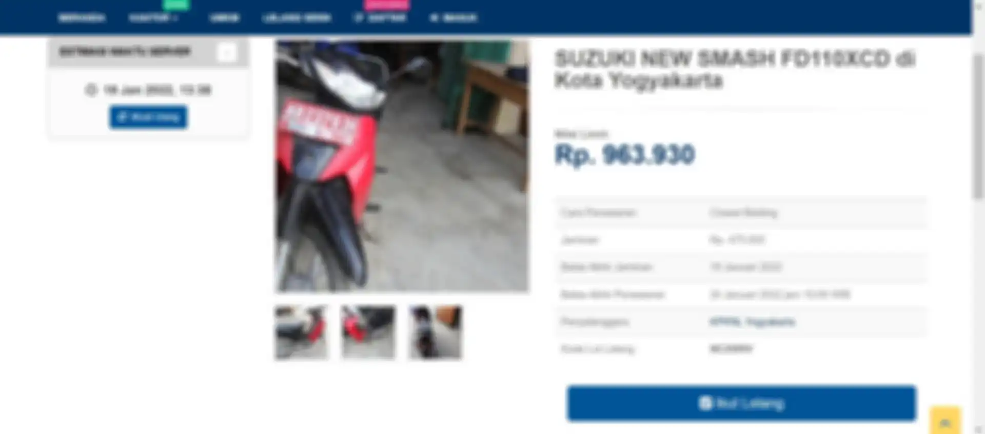 Lelang motor bekas Suzuki Smash