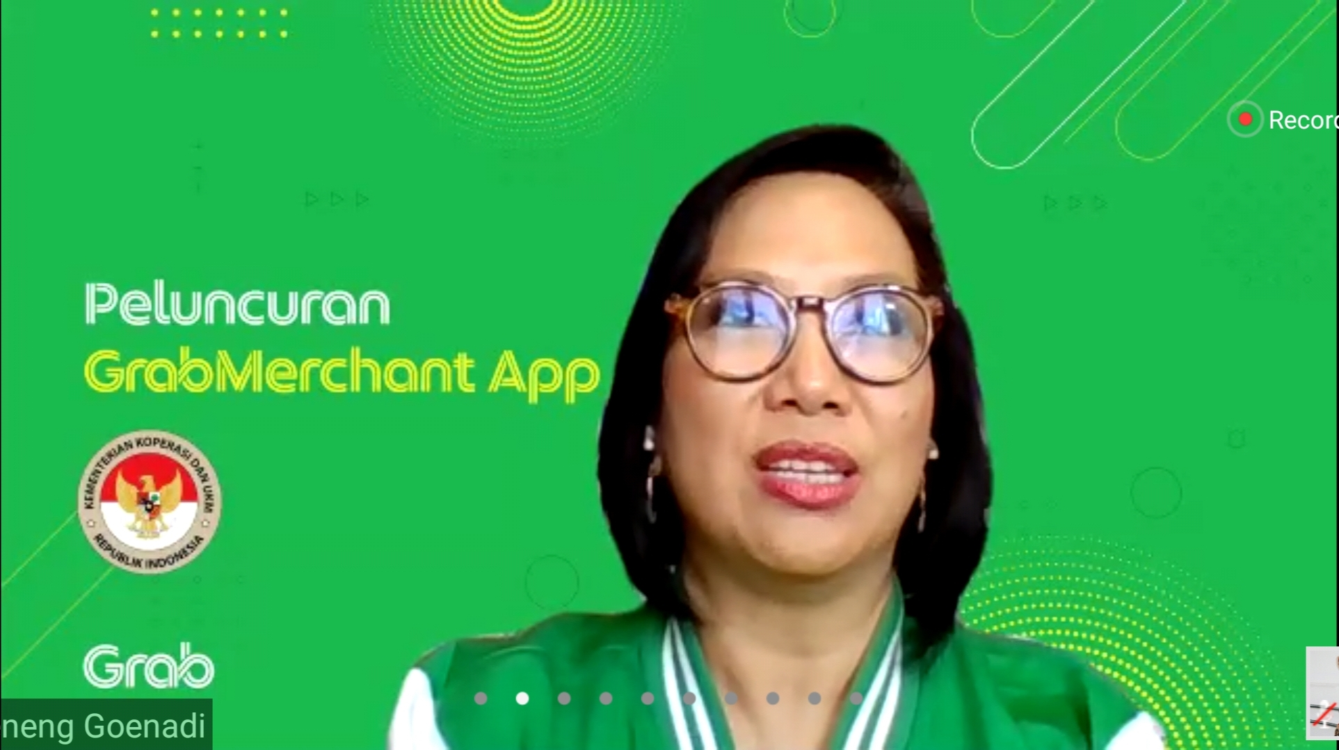 Neneng Goenadi, Managing Director Grab Indonesia dalam acara Peluncuran Grab Merchant App yang diikuti Grid.ID secara virtual, Kamis (11/6/2020).