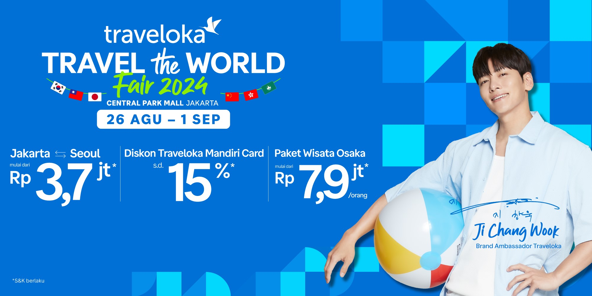Aktor korea kenamaan, Ji Chang Wook akan turut meramaikan Traveloka Travel the World 2024