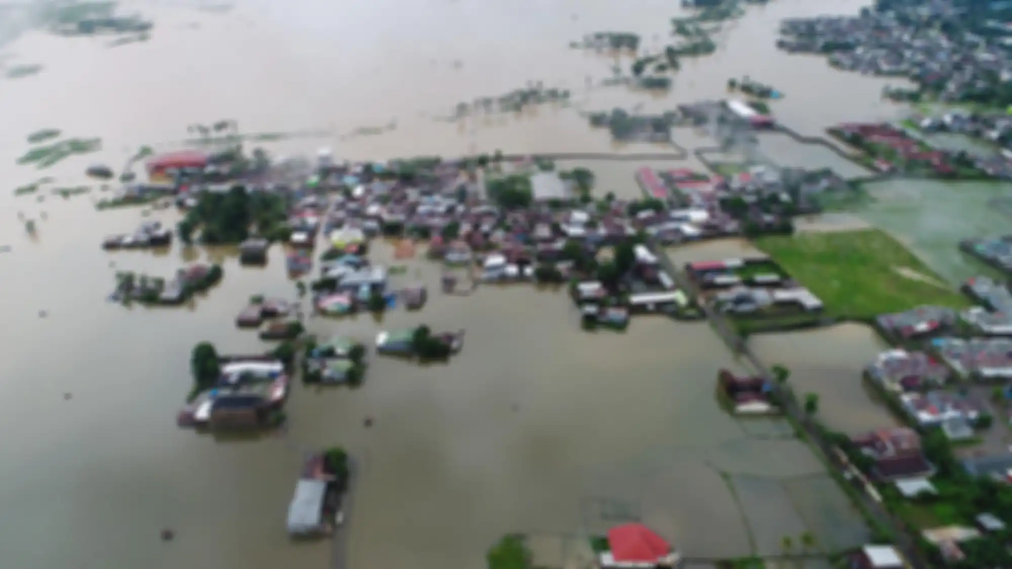 Kondisi Kelurahan Tamanggapa yang terkena banjir terekam dari atas menggunakan kamera Drone, Makassa