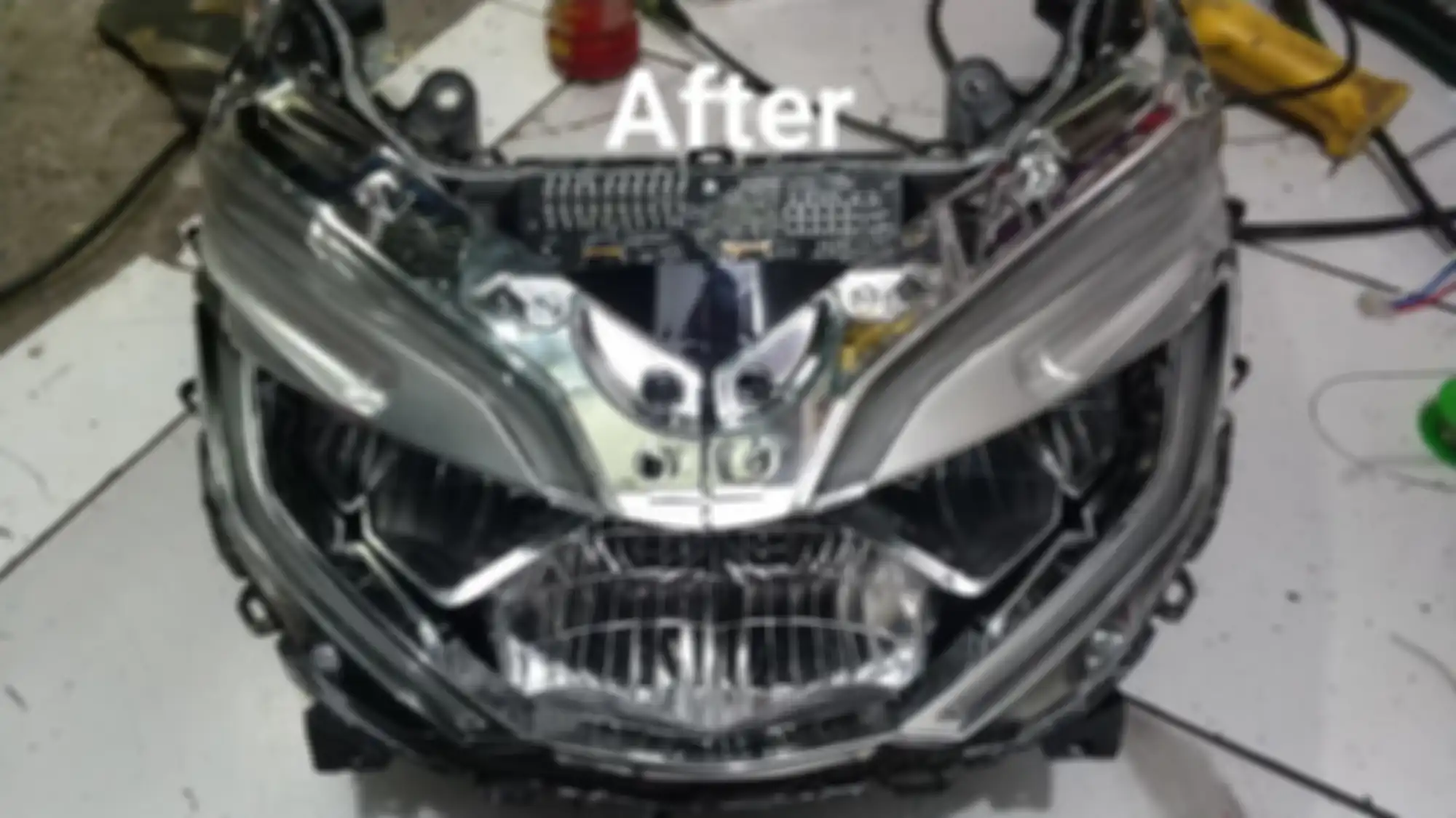 Lampu DRL Honda PCX yang sudah dibersihkan dan PCB diganti