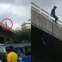 Ingin Pulang Kampung Tapi Tak Punya Uang, Seorang Pria Nekat Terjun Bebas dari Jembatan, Begini Keadaannya