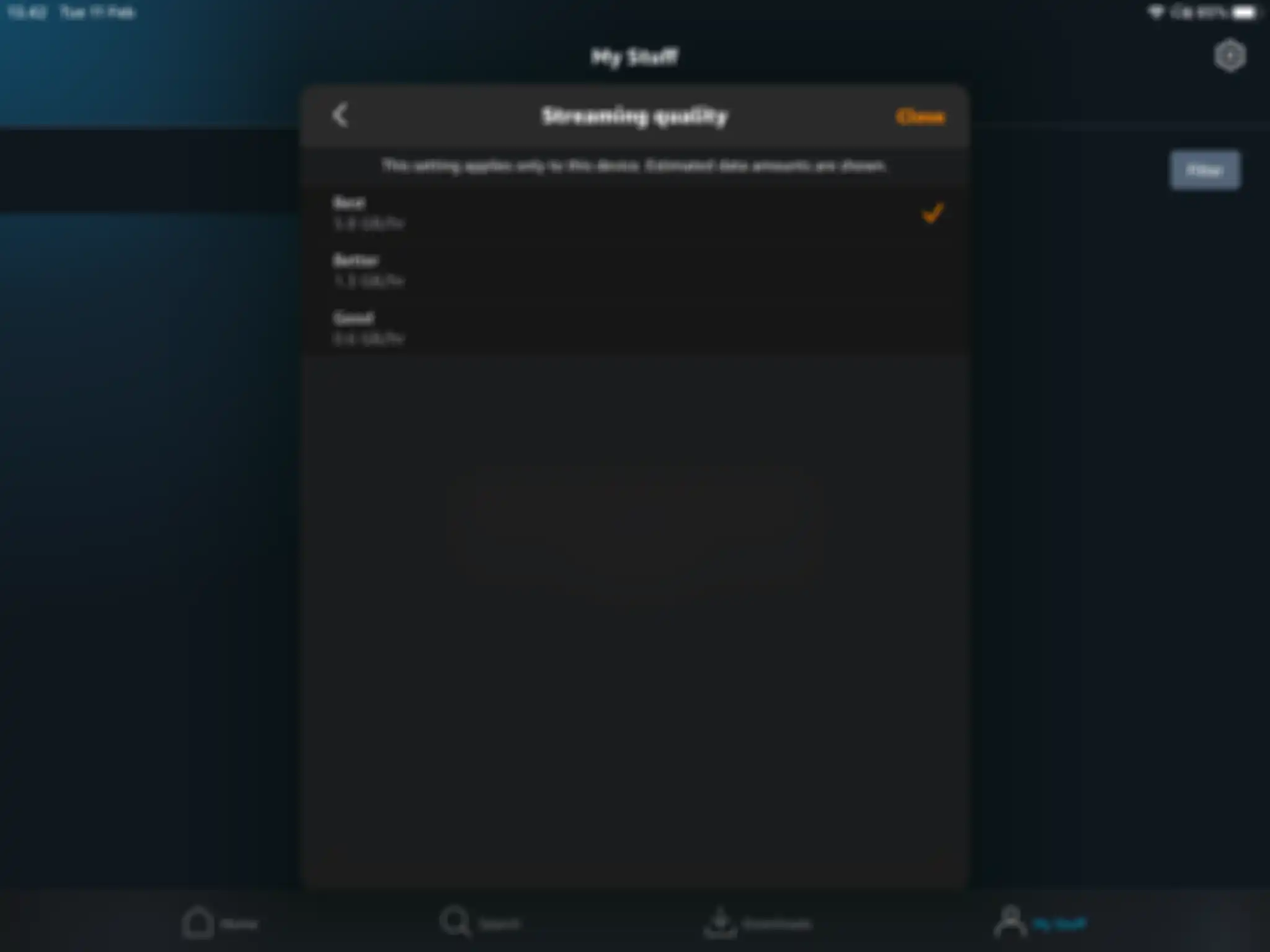 Pengaturan kualitas streaming Amazon Prime Video