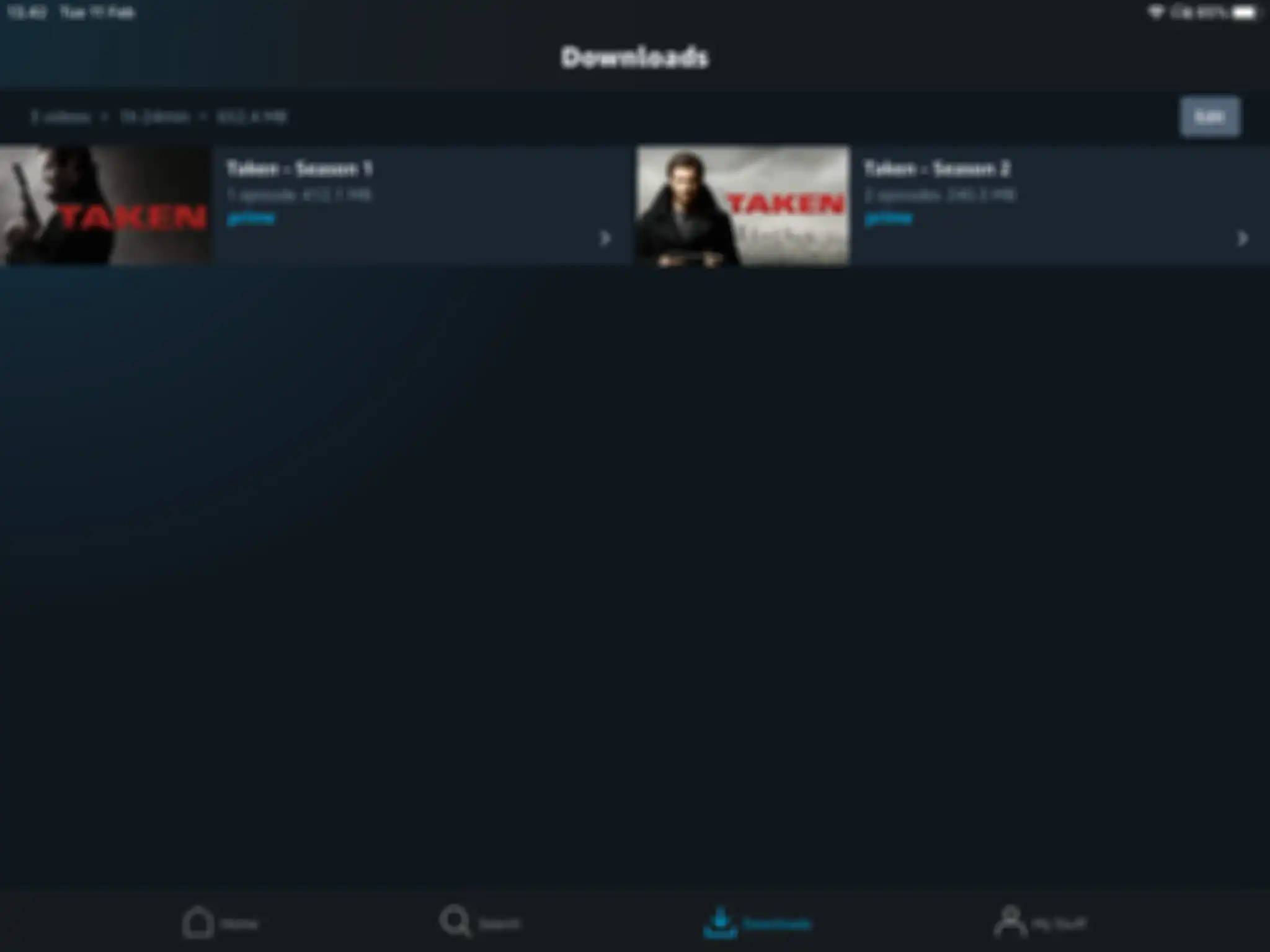 Menu download Amazon Prime Video