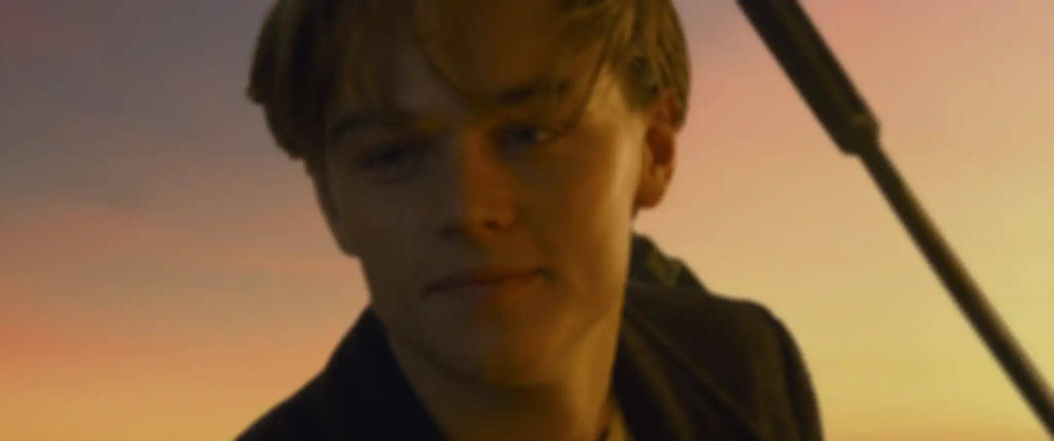 Leonardo DiCaprio as Jack in Titanic.
