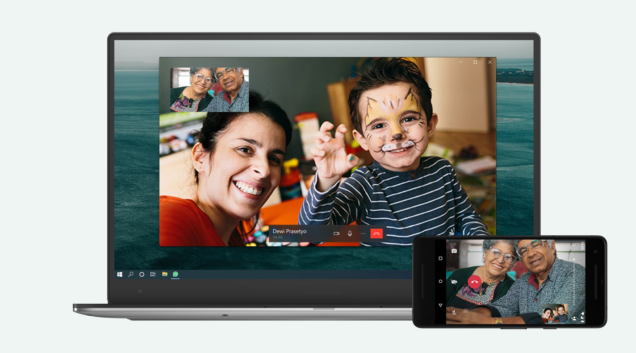 Panggilan video WhatsApp versi dekstop.