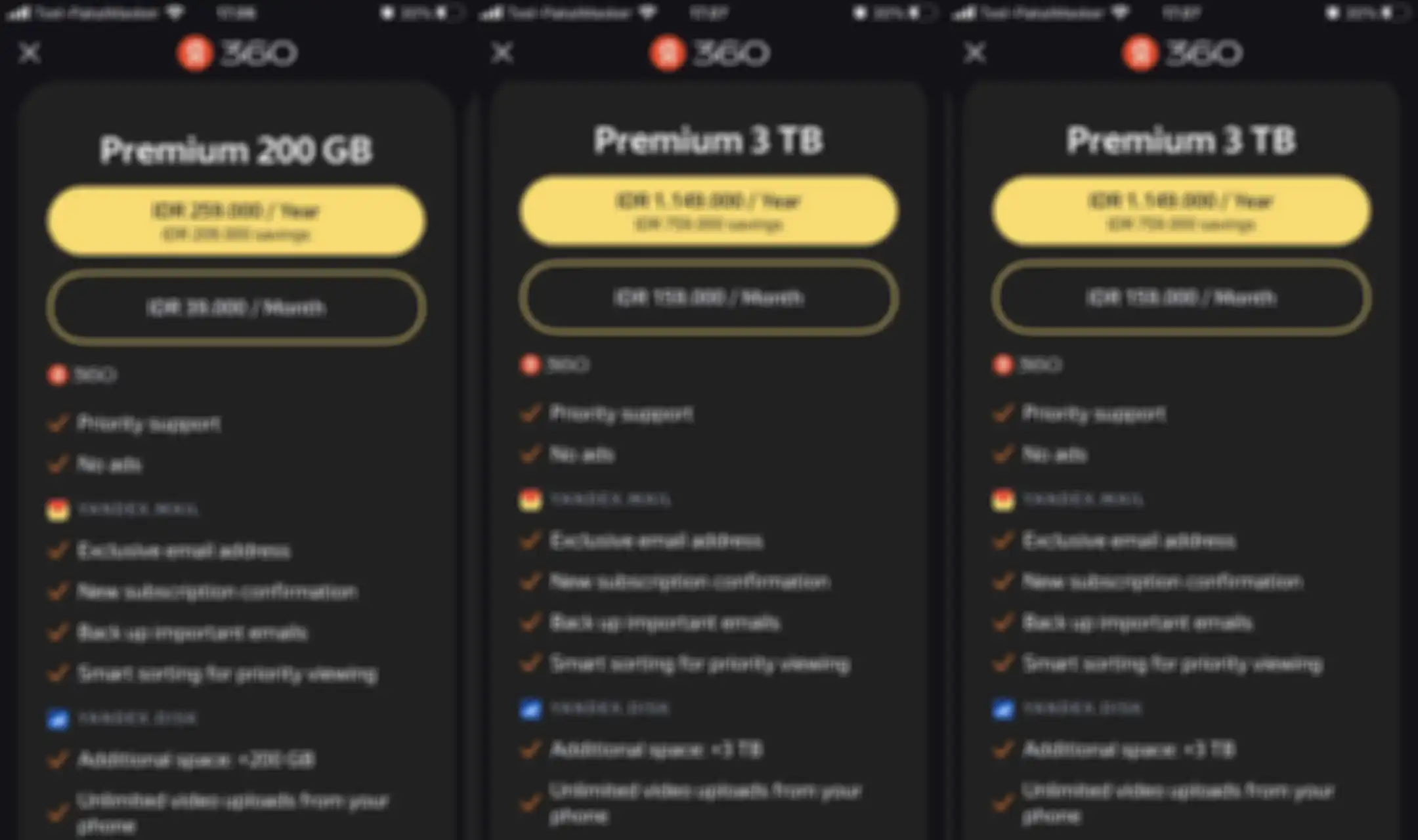 Harga berlangganan Yandex Disk Premium