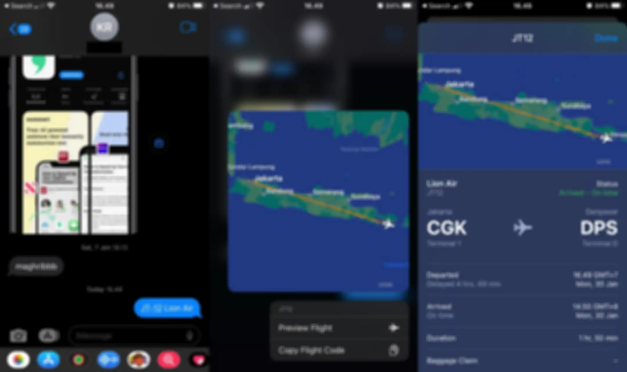 Cara cek status penerbangan di iMessage