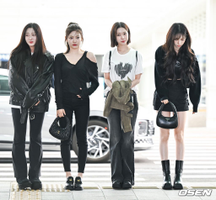 aespa di bandara Incheon, Korea Selatan