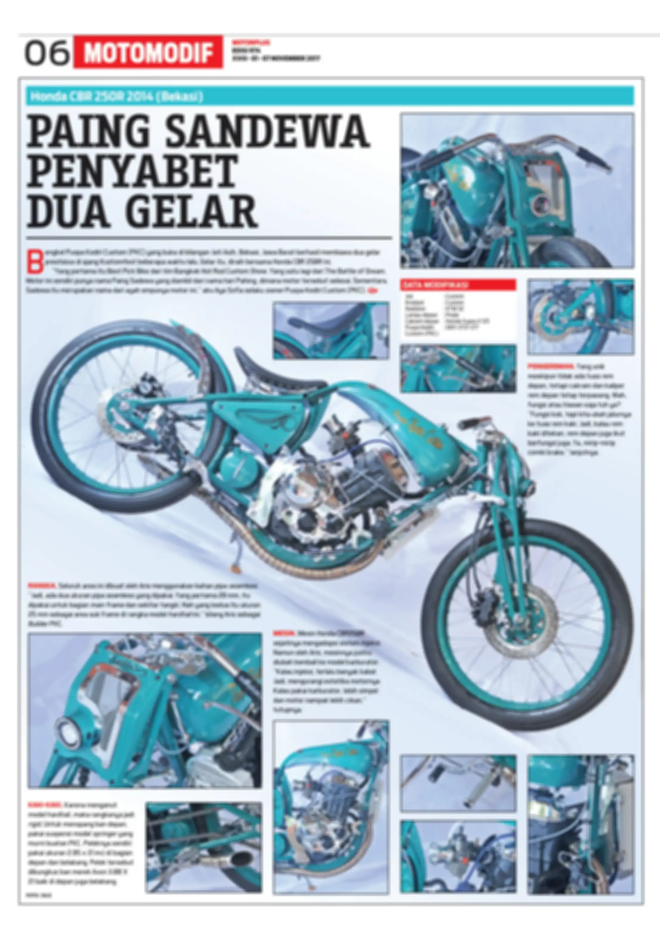 Salah satu hasil garapan Puspa Kediri Custom yang berprestasi di kontes luar negeri.