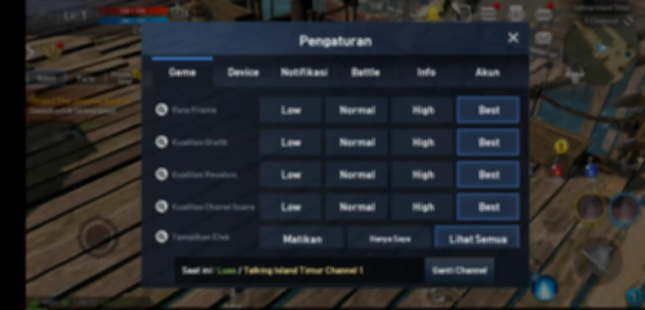 Pengaturan Grafis Lineage II Revolution