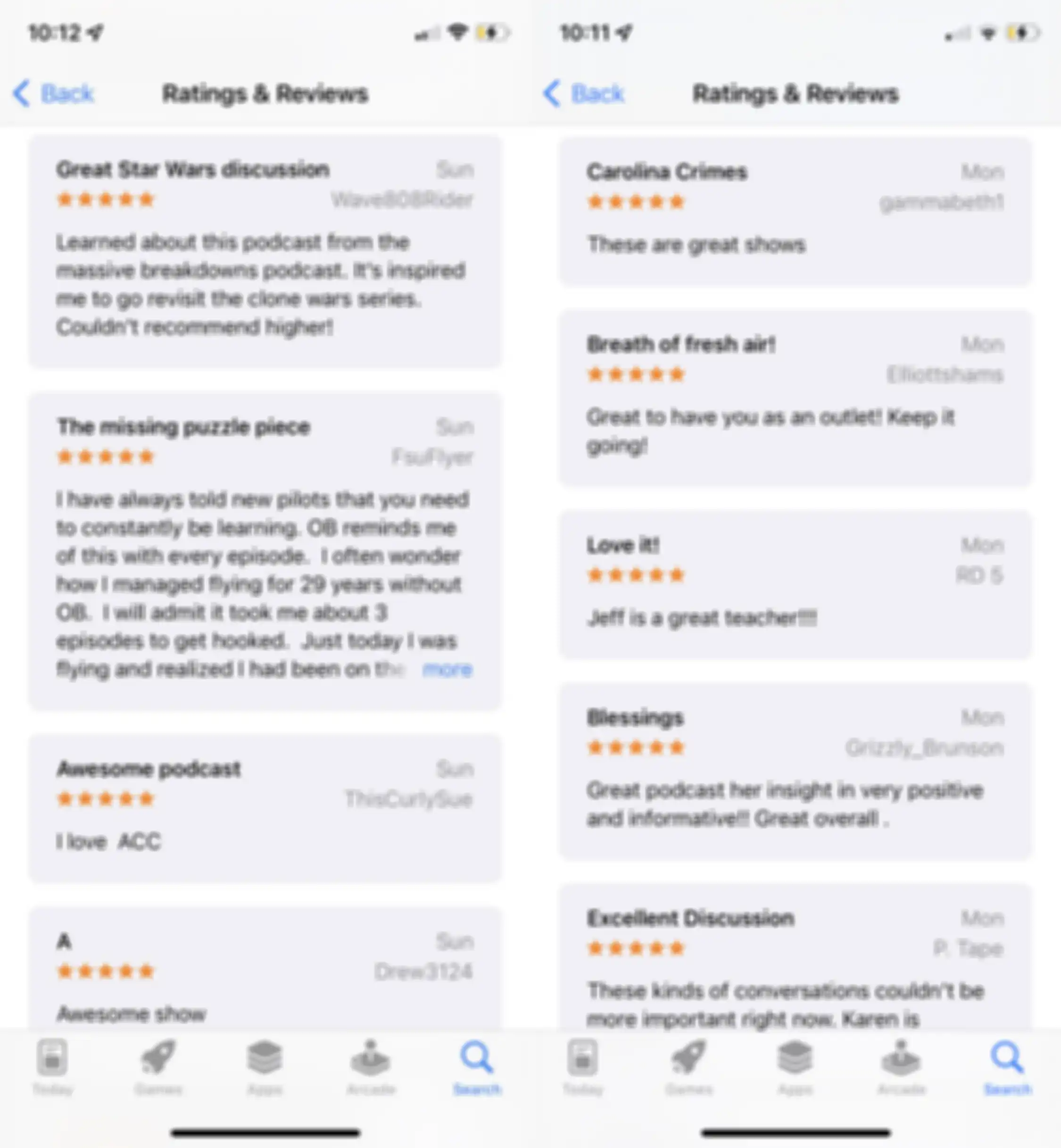Rating dan ulasan Apple Podcast di App Store