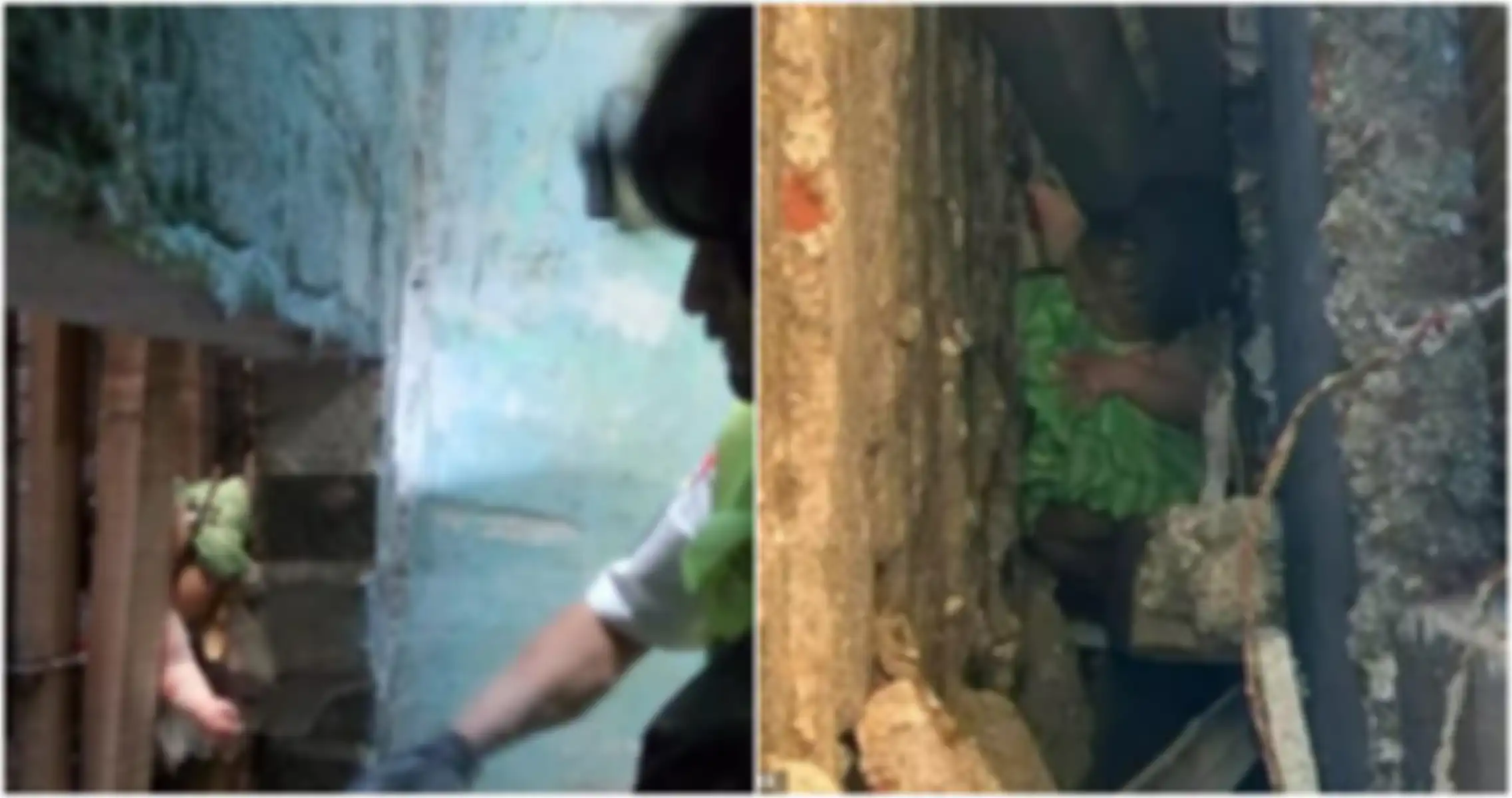 Mereka menemukan bayi terjebak di antara dinding.