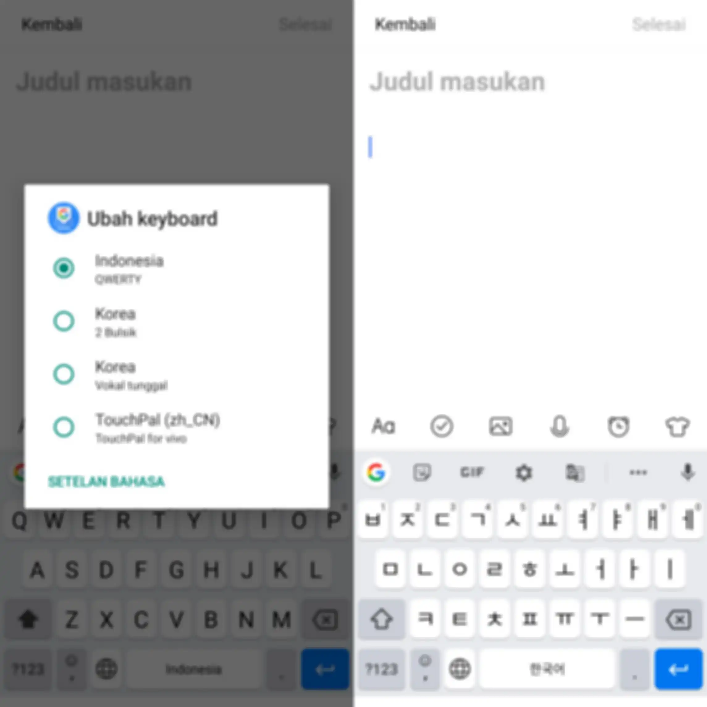 Cara mengubah bahasa pada keyboard.