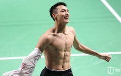 China Open 2018 - Selebrasi Buka Baju Jonatan Christie Ditiru Pebulu Tangkis Denmark