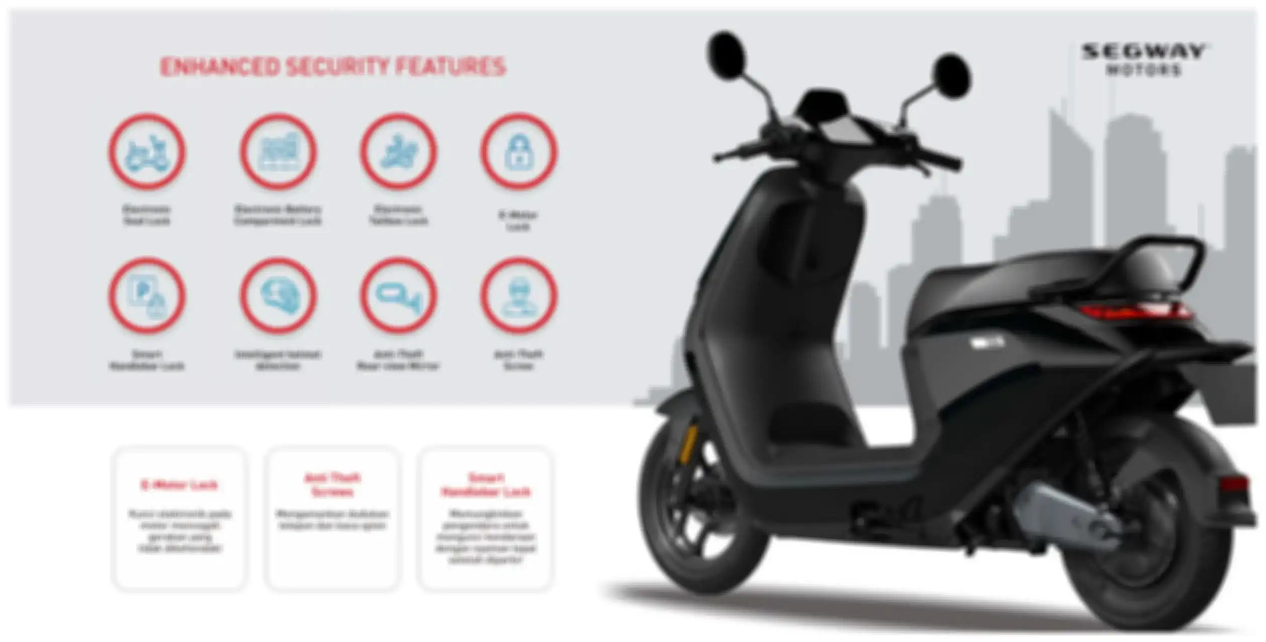 Banyak sensor dan fitur keamanan yang disematkan di motor listrik Segway N90C.