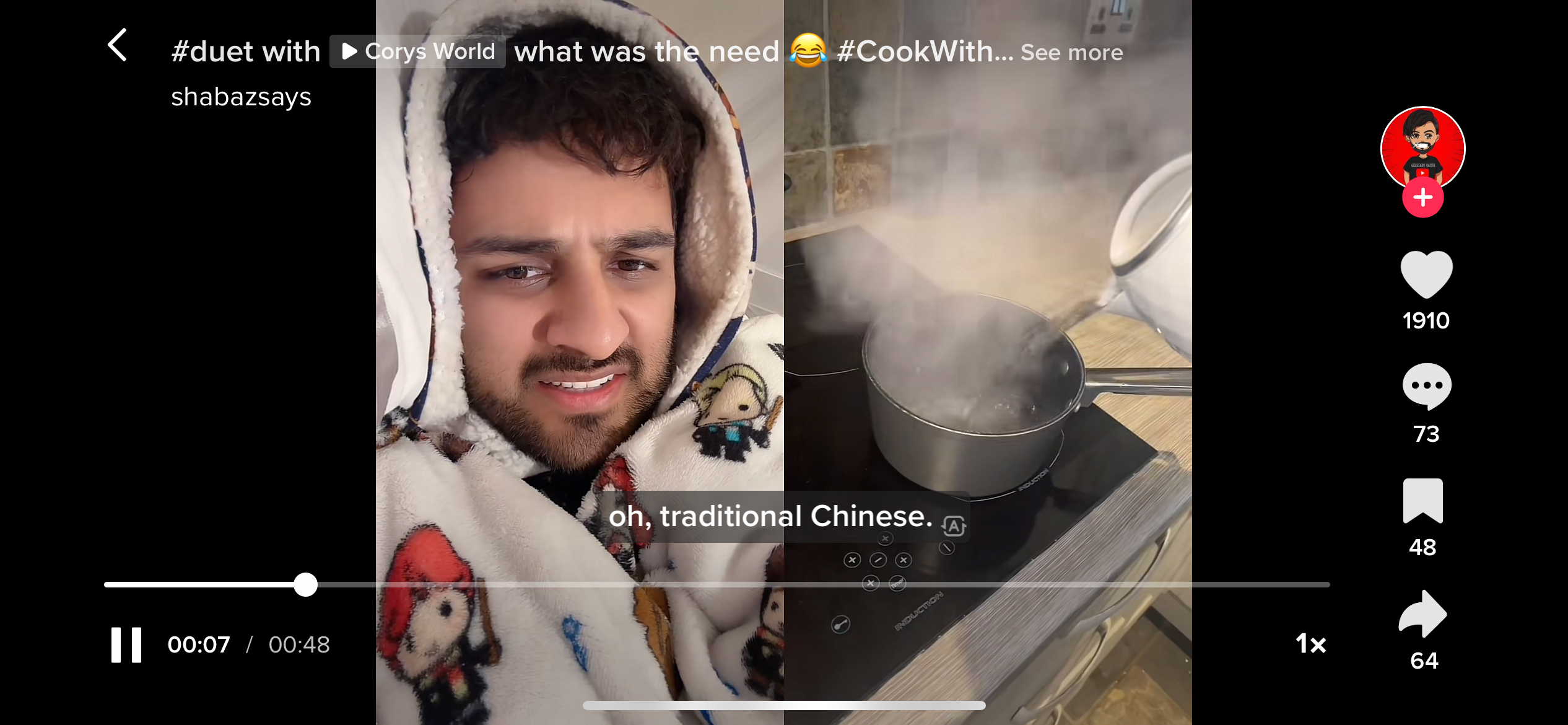 TikTok dengan tampilan video horizontal