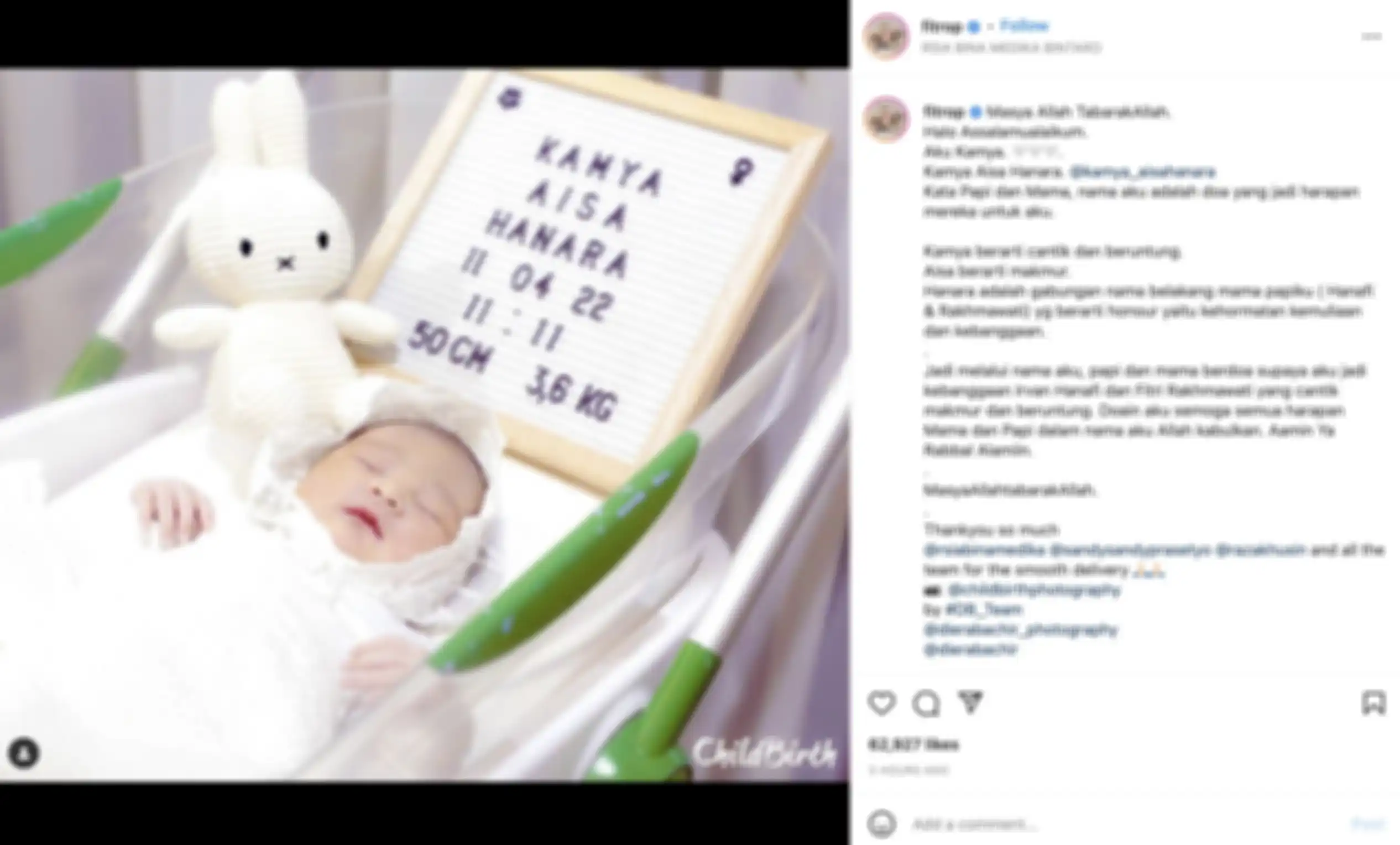 Potret wajah anak kedua Fitri Tropica