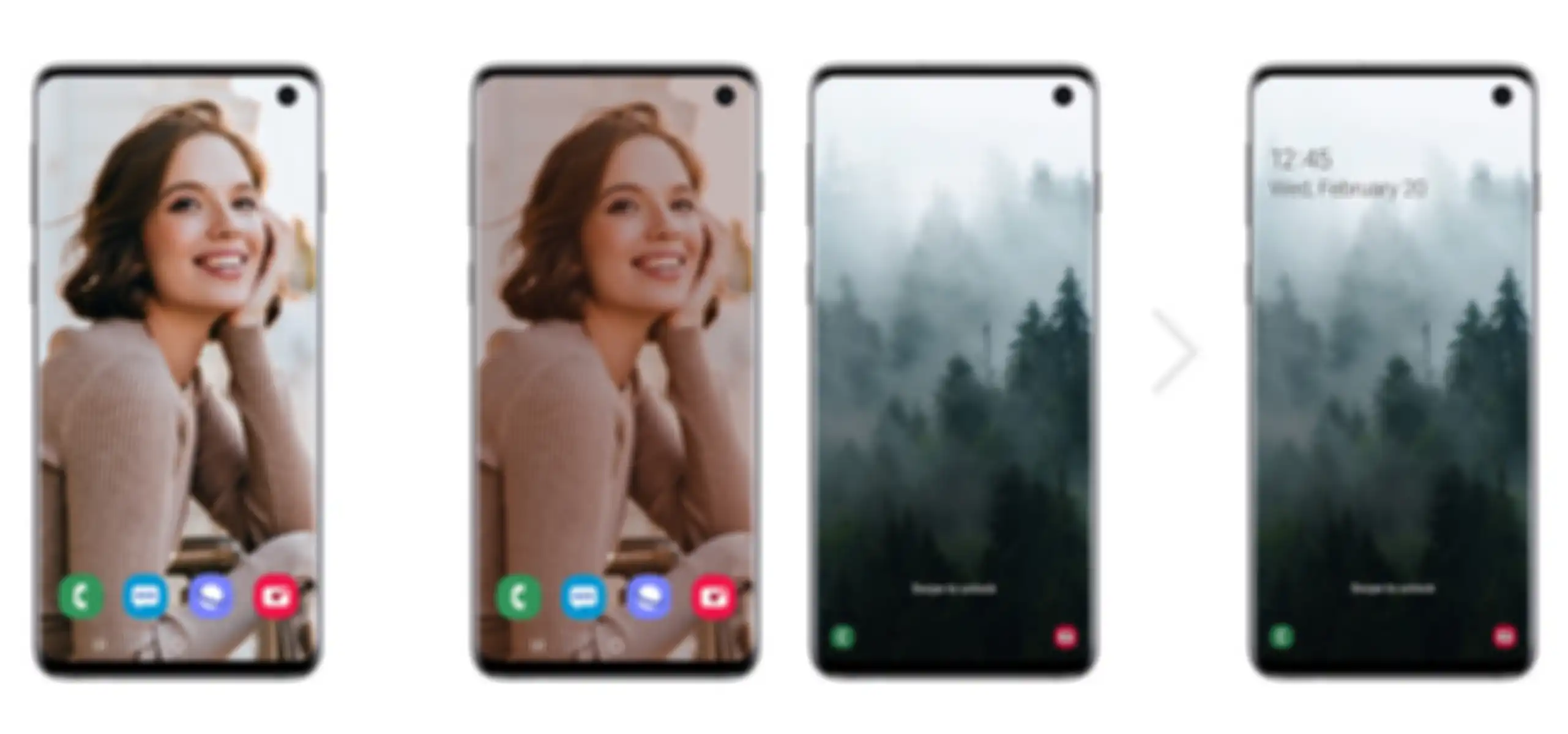 Tampilan Dark Mode di Home Screen dan penyeseuaian warna karakter di Lock Screen